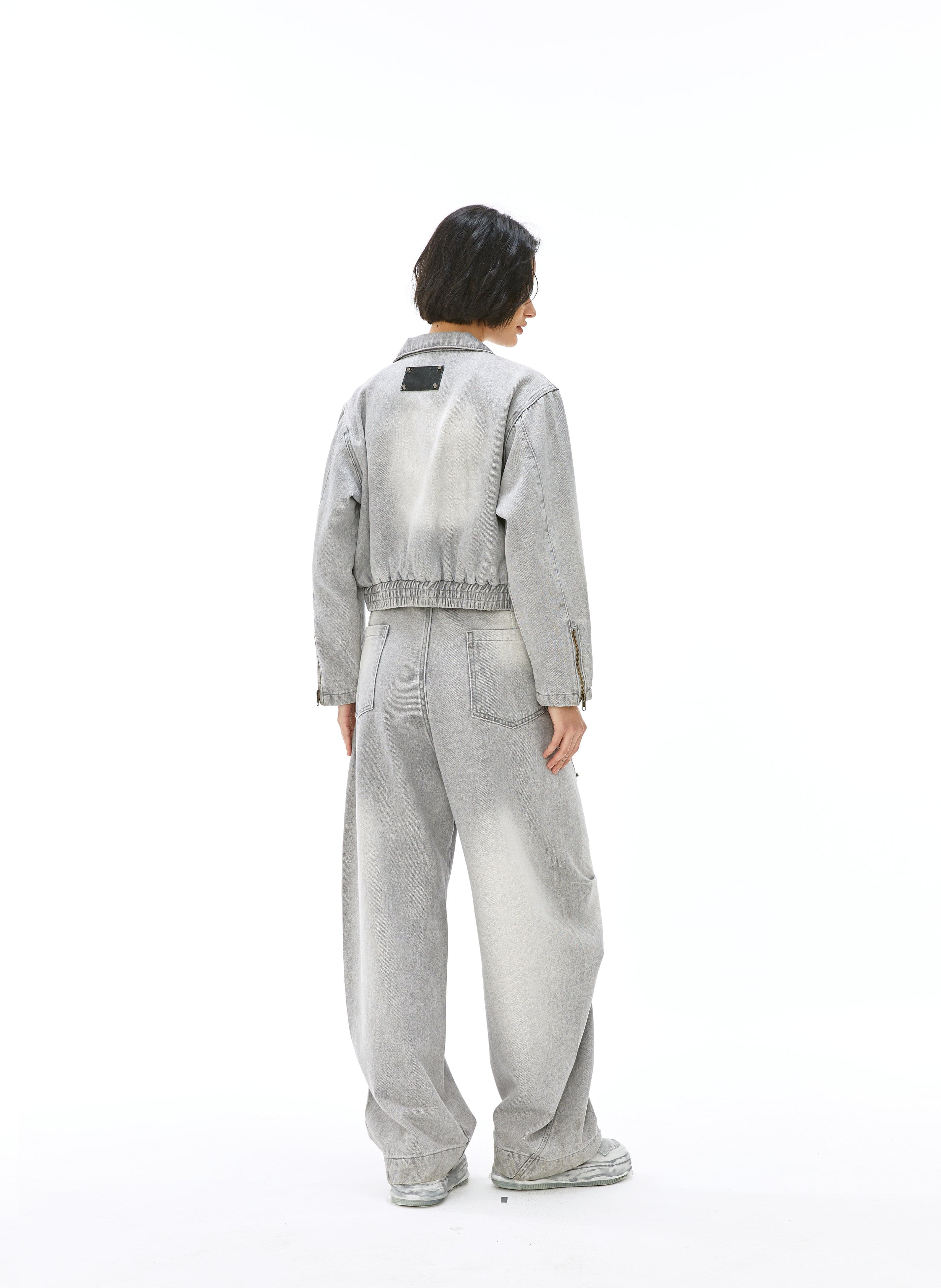 VANN VALRENCE Washed Riveted Curved-Seam Denim Pants, premium urban and streetwear designers apparel on PROJECTISR.com, VANN VALRENCE