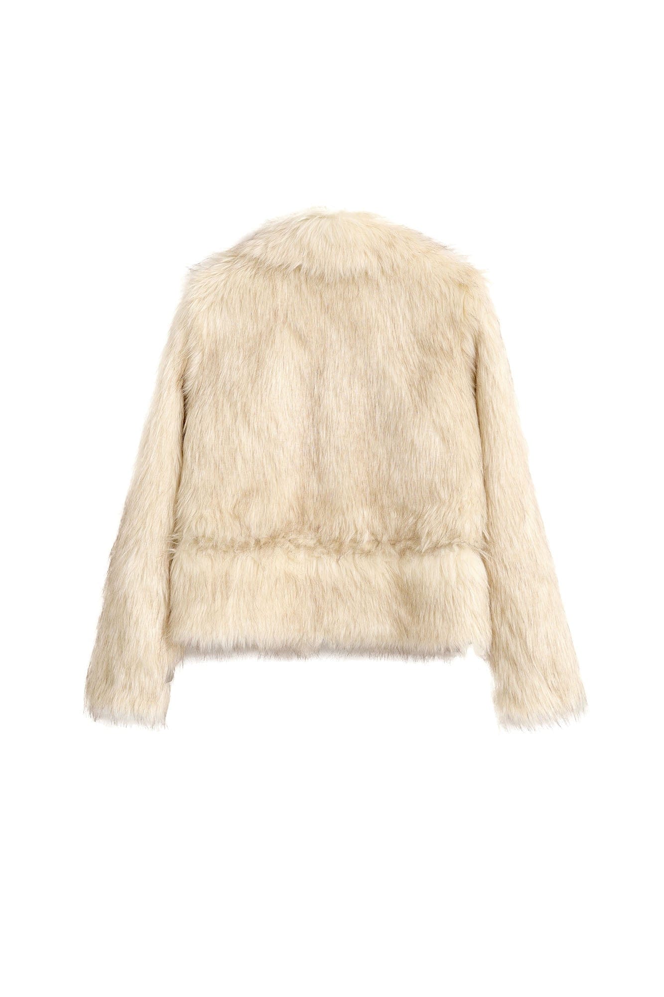 CESTNOUS Detachable Hem Spliced Faux Fur Jacket