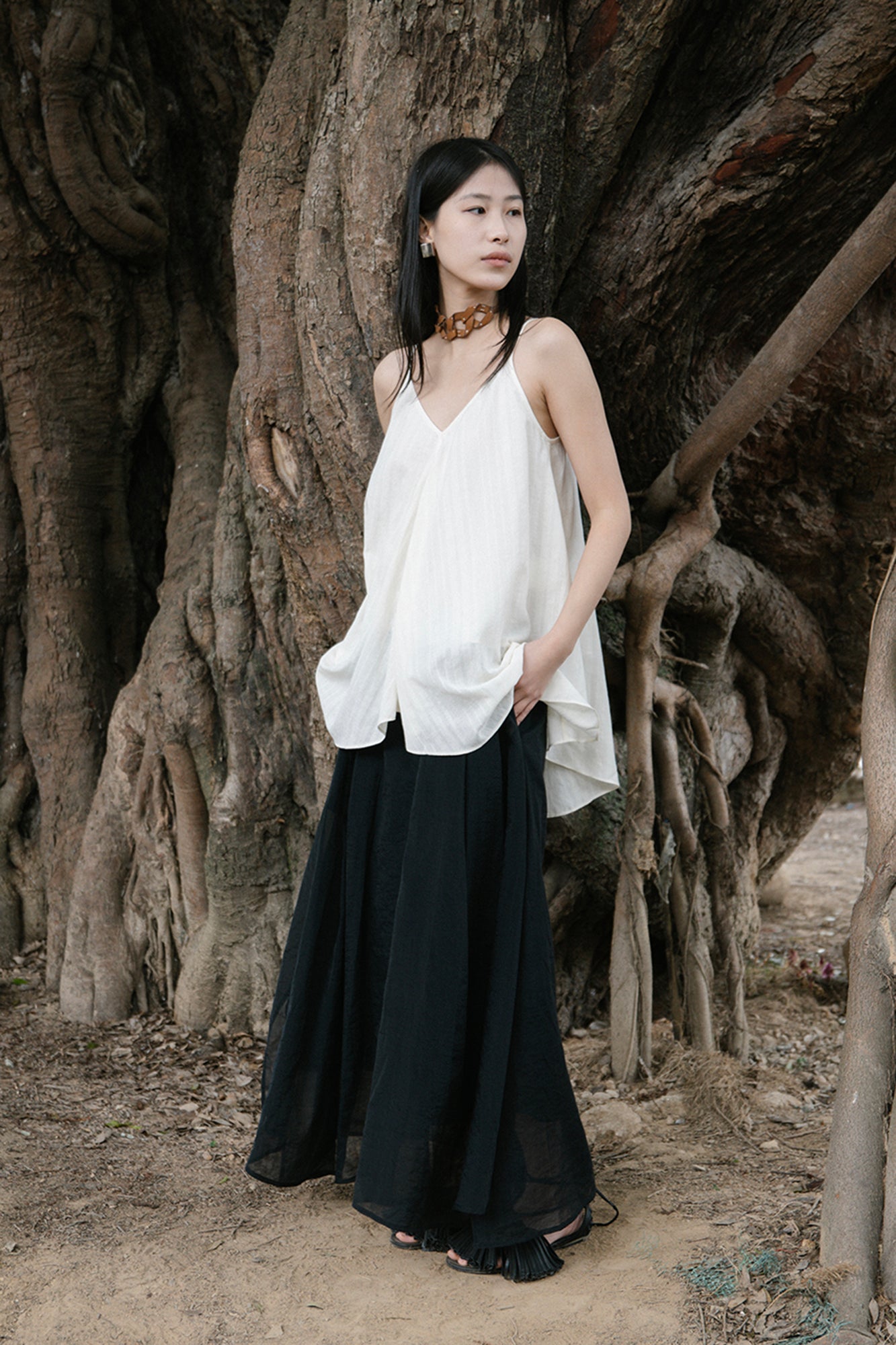 CAIRA Draped Panel Cami Top