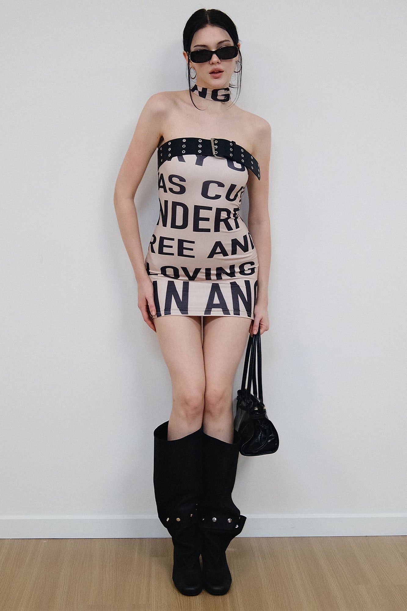 AE30 SAINT Strapless Halter Mini Dress