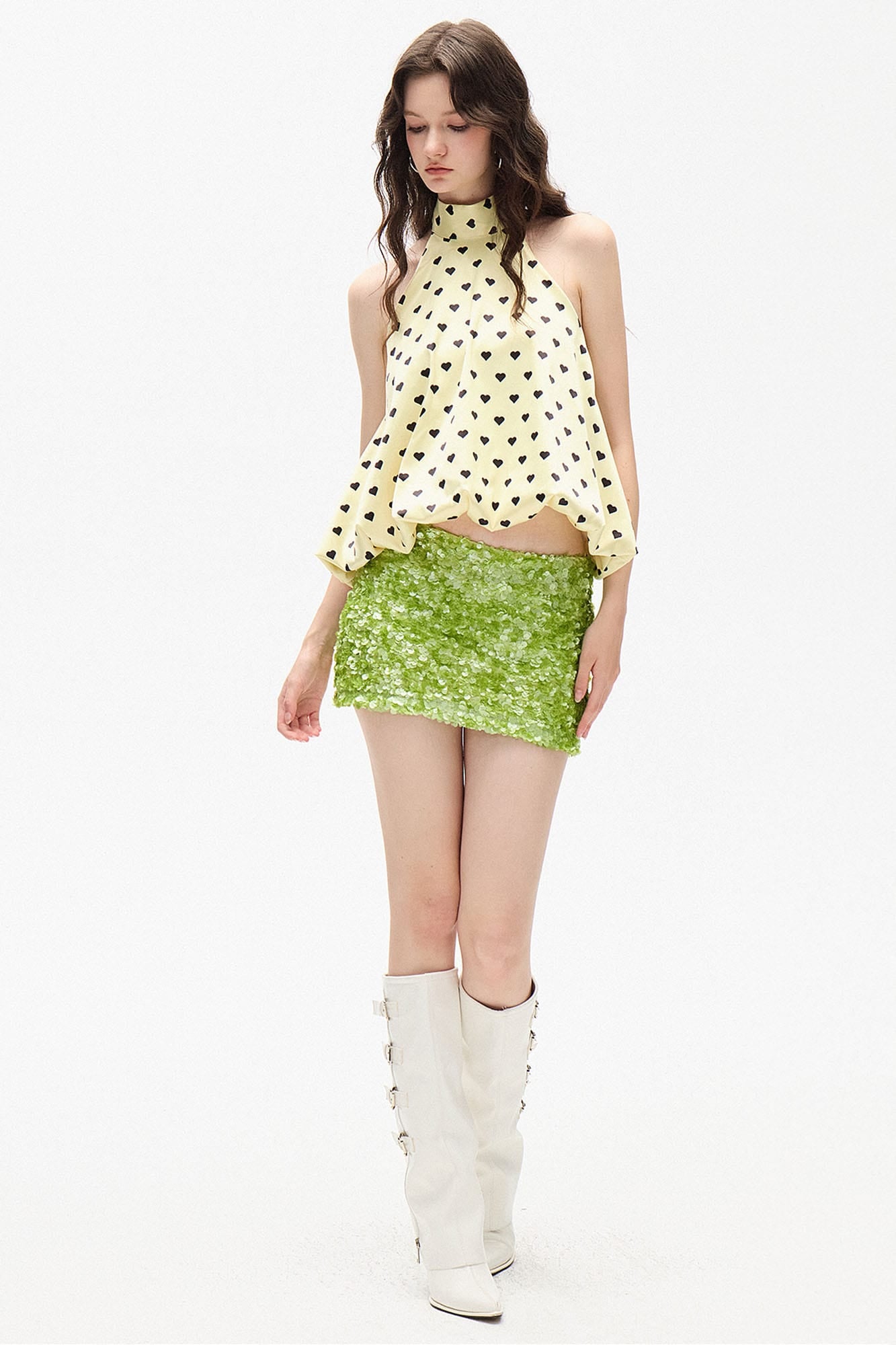 AE30 SAINT Sequin Bodycon Mini Skirt