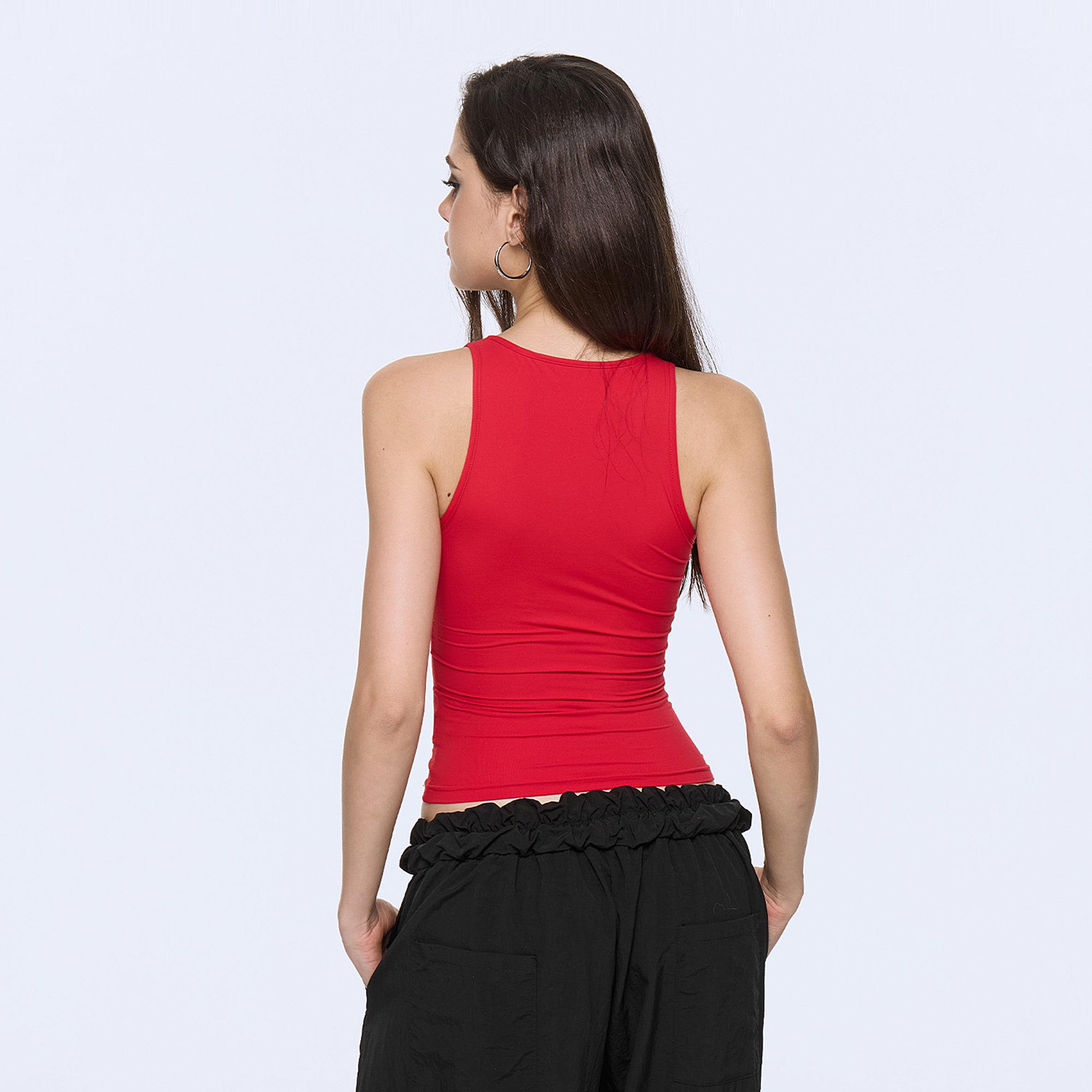 AE30 SAINT Lattice Cut-Out Plunge Tank Top