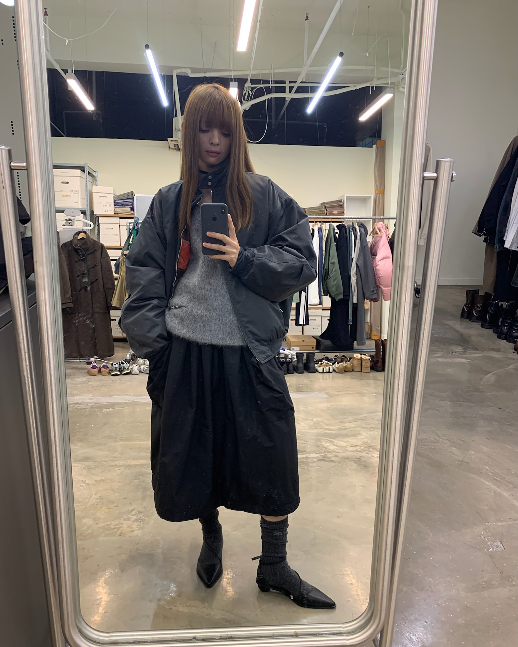 NEVERSEEZ Modern Quilted Air-Layer Skirt