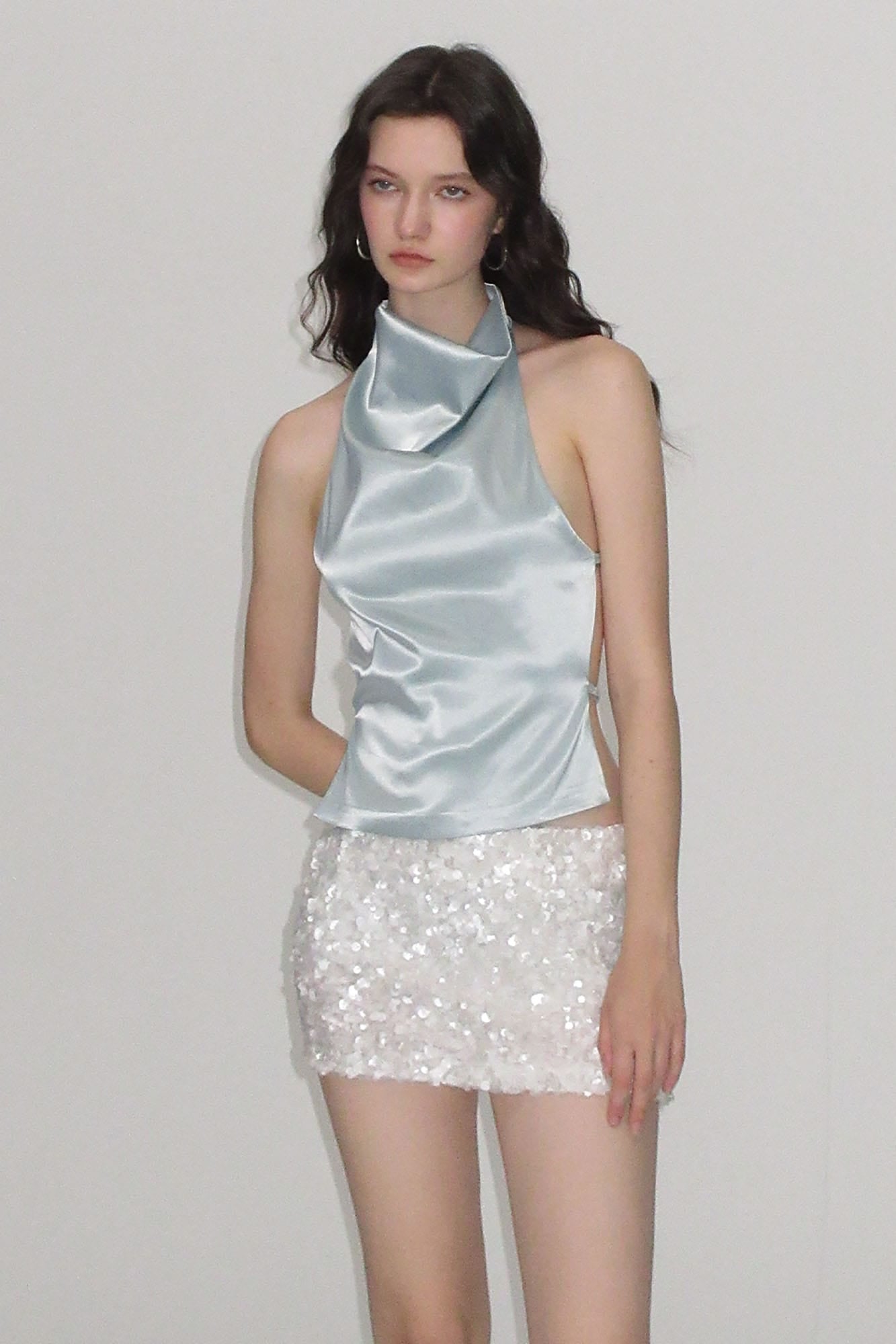 AE30 SAINT Sequin Bodycon Mini Skirt