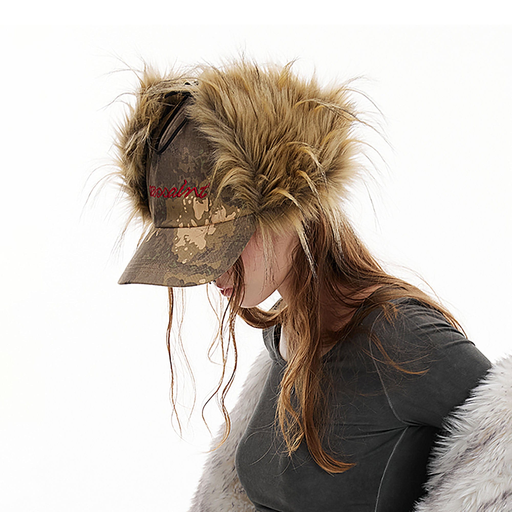 AE30 SAINT Camo Faux Fur-Trim Cap
