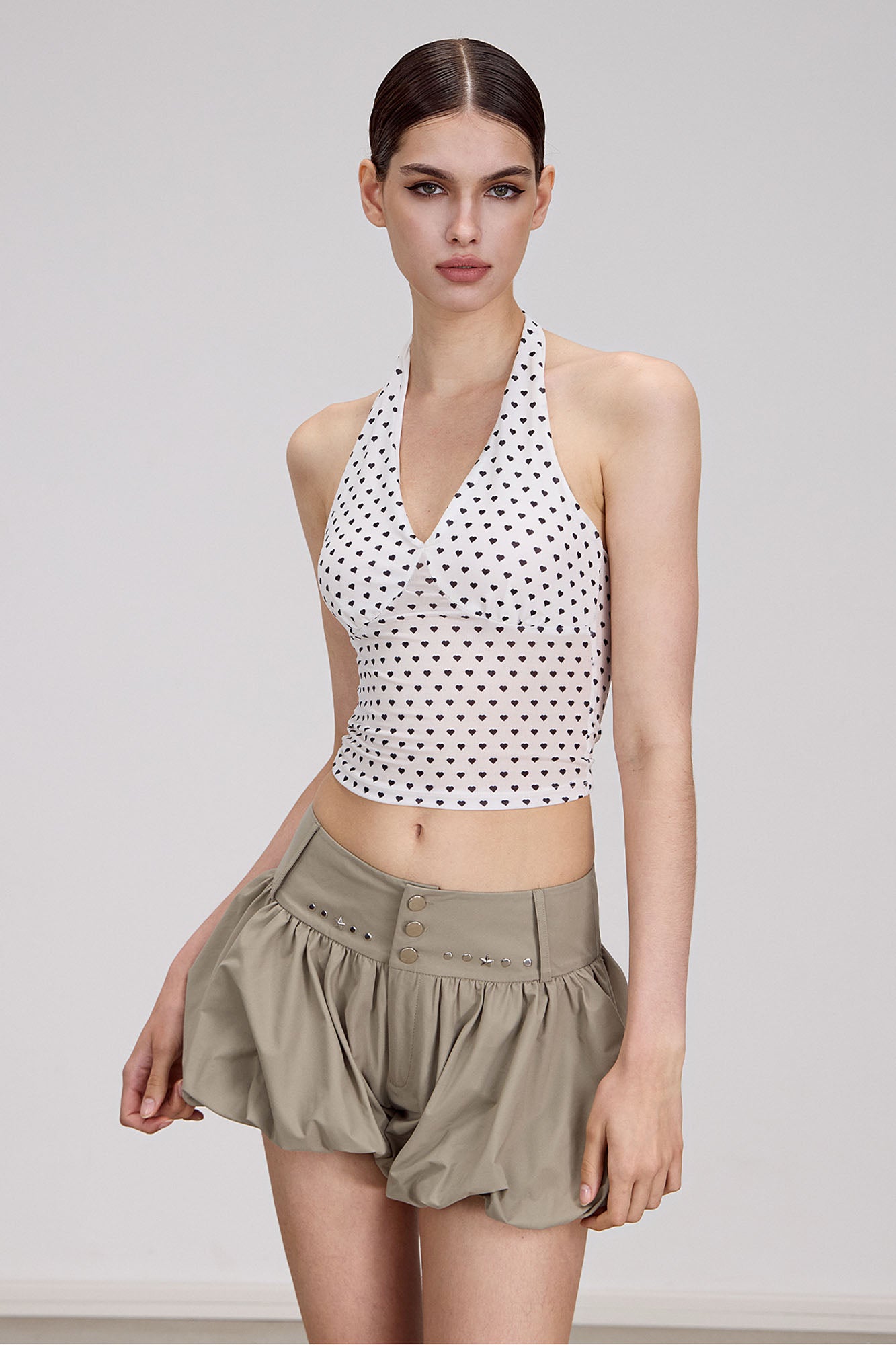 AE30 SAINT Mini Heart Halter Tank Top