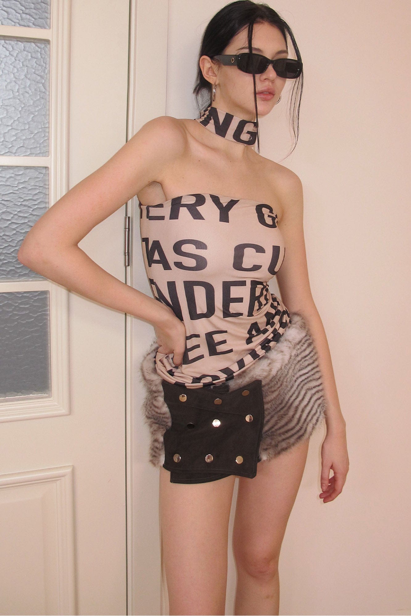 AE30 SAINT Strapless Halter Mini Dress