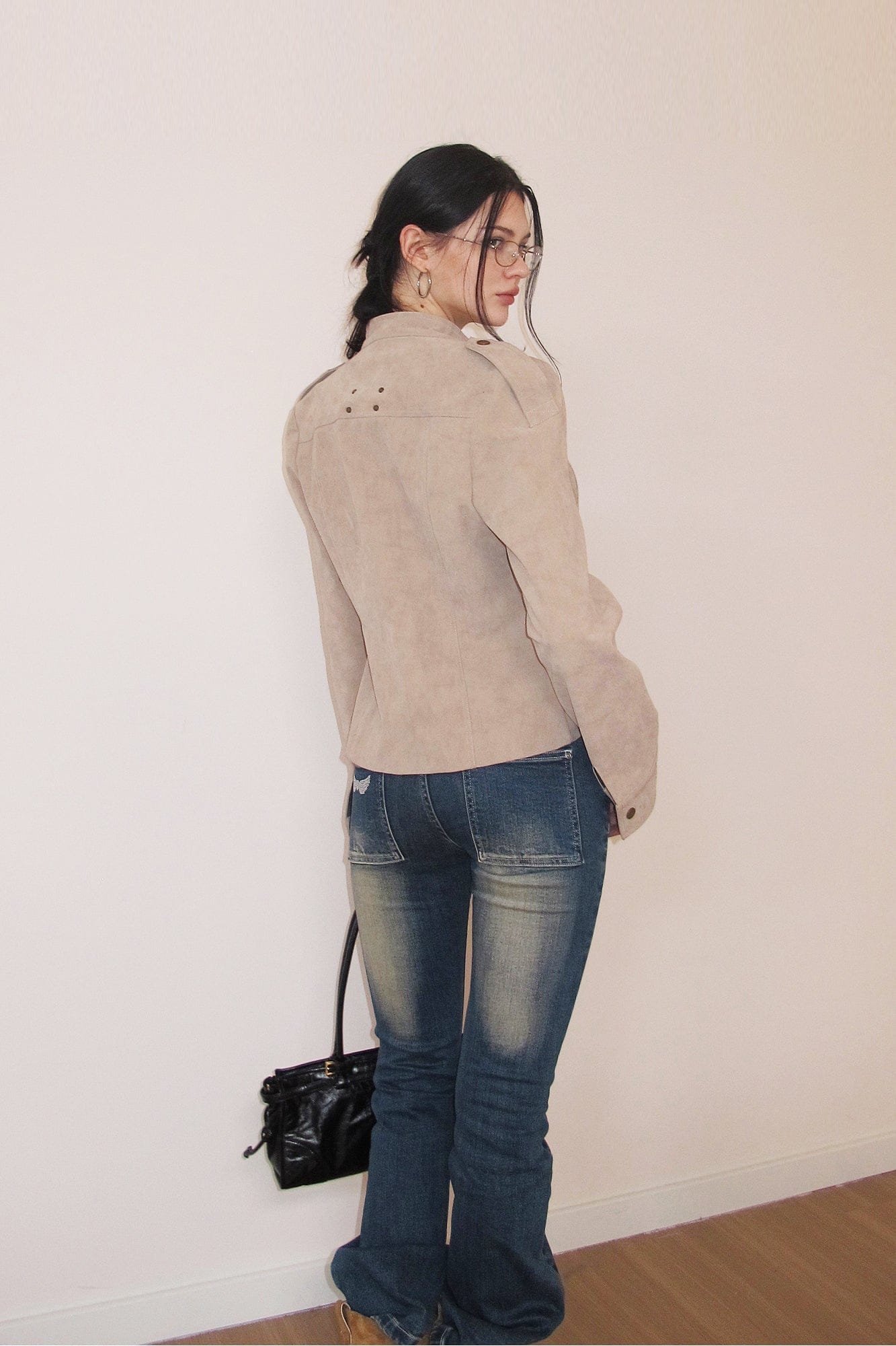 AE30 SAINT Rivet Flocked Cropped Jacket