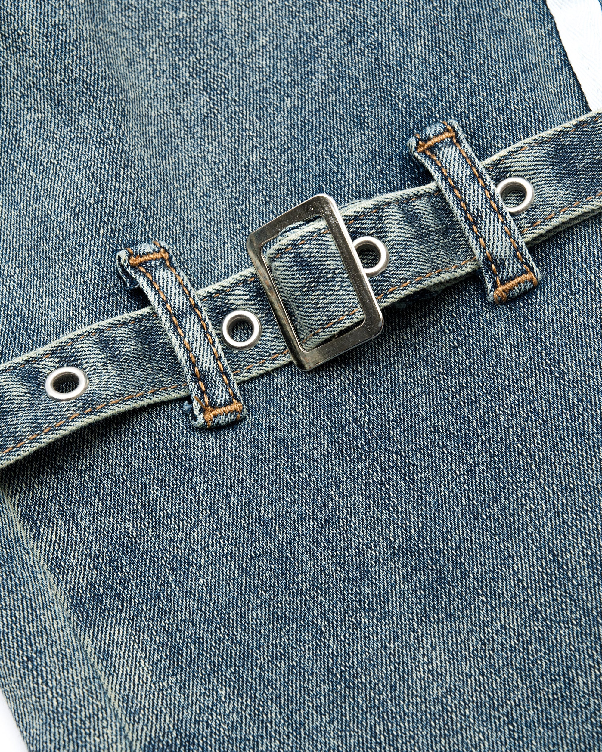 MOGONGSHE Washed Skirt-Layer Detachable Flared Jeans