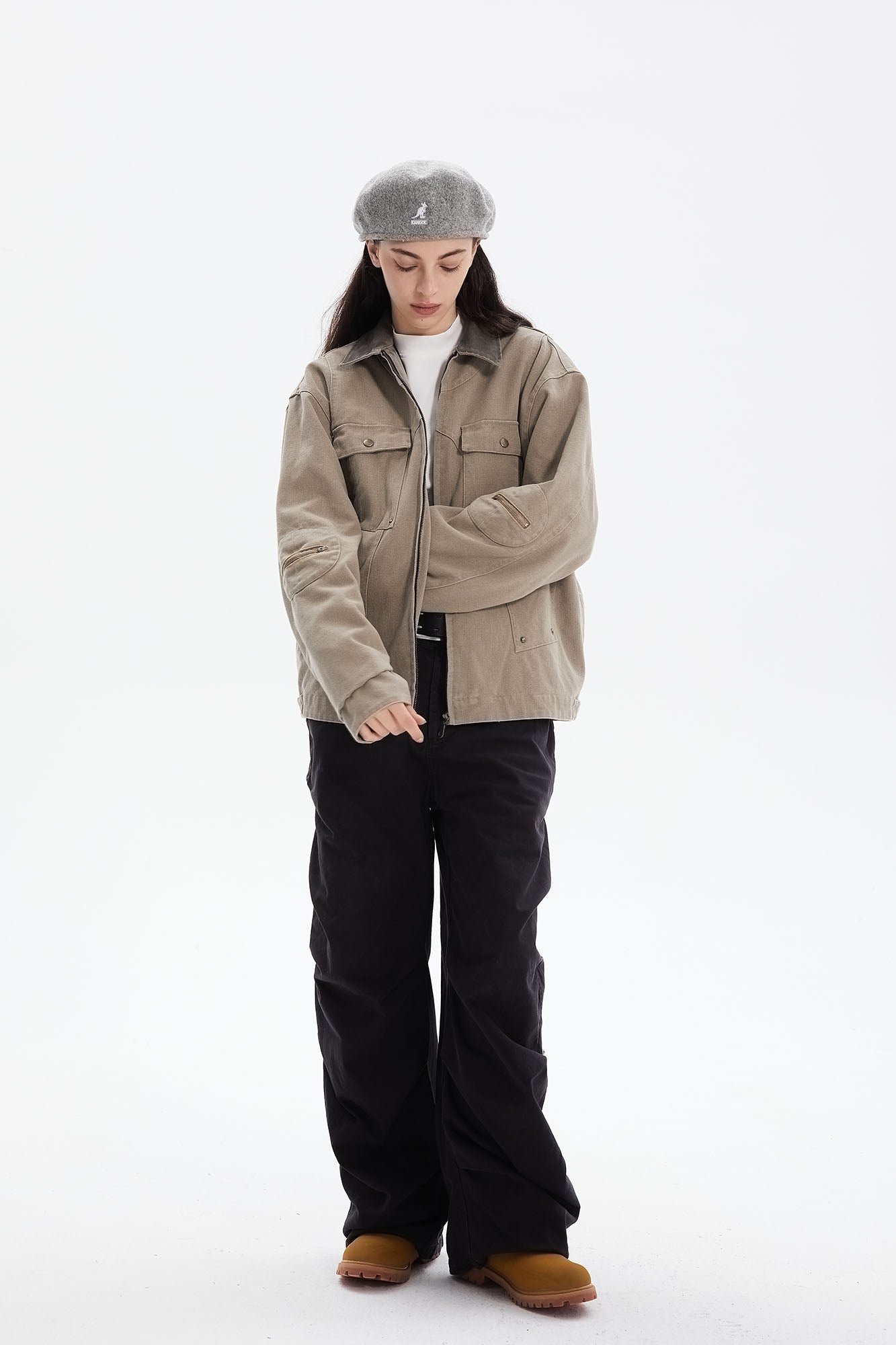 ERROR CODE ROBOT Contrast Collar Workwear Jacket