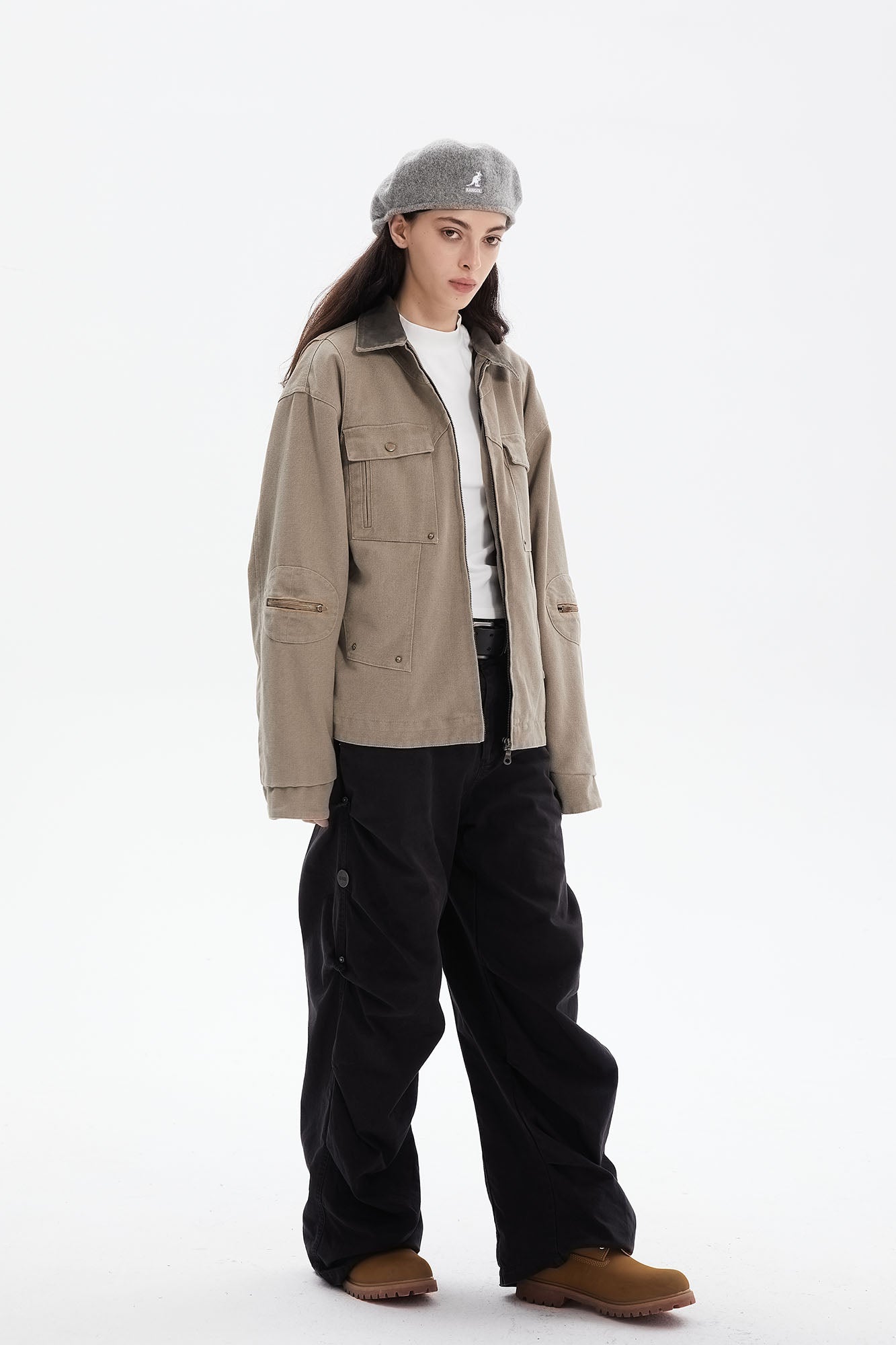 ERROR CODE ROBOT Contrast Collar Workwear Jacket