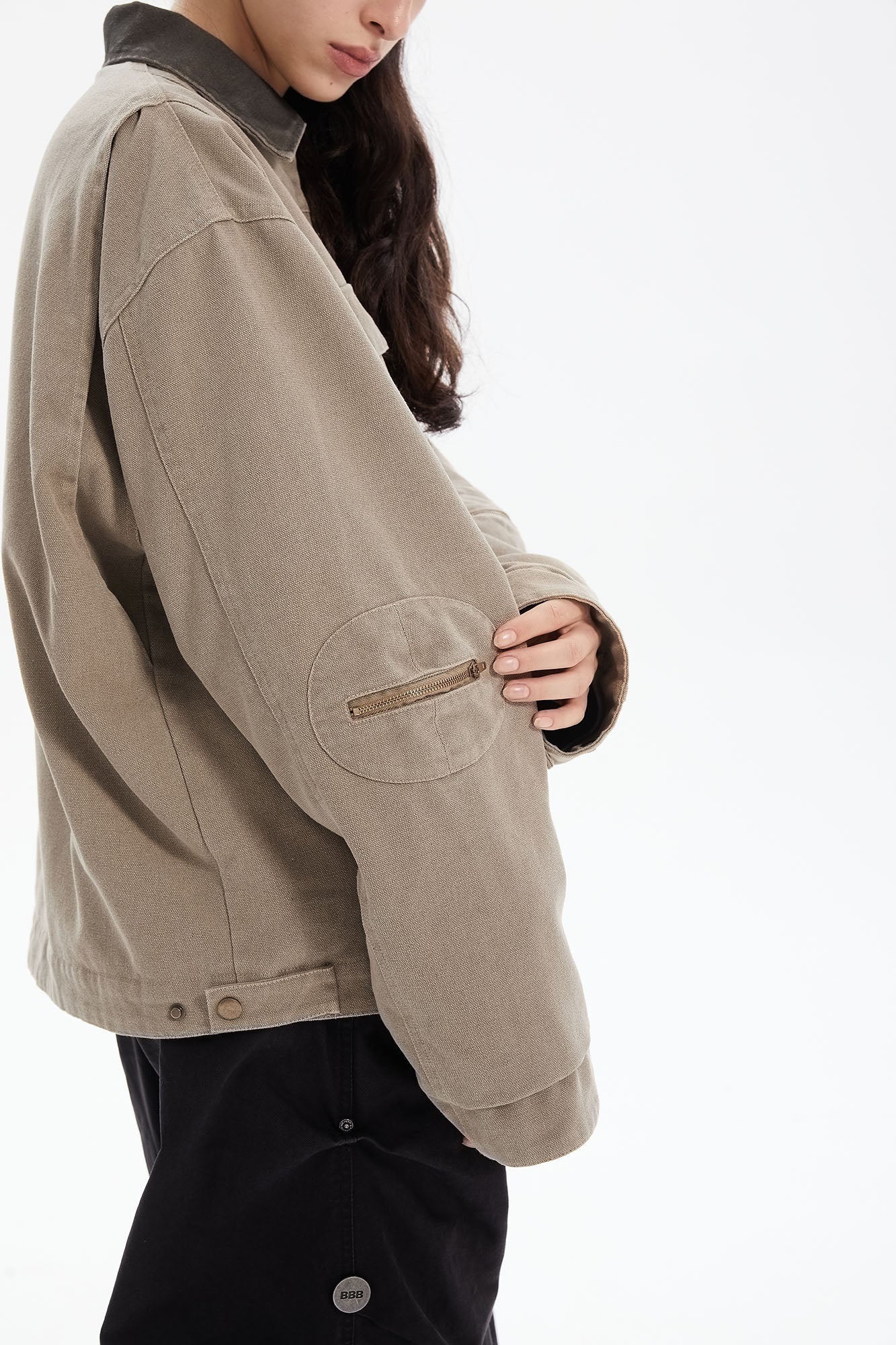 ERROR CODE ROBOT Contrast Collar Workwear Jacket