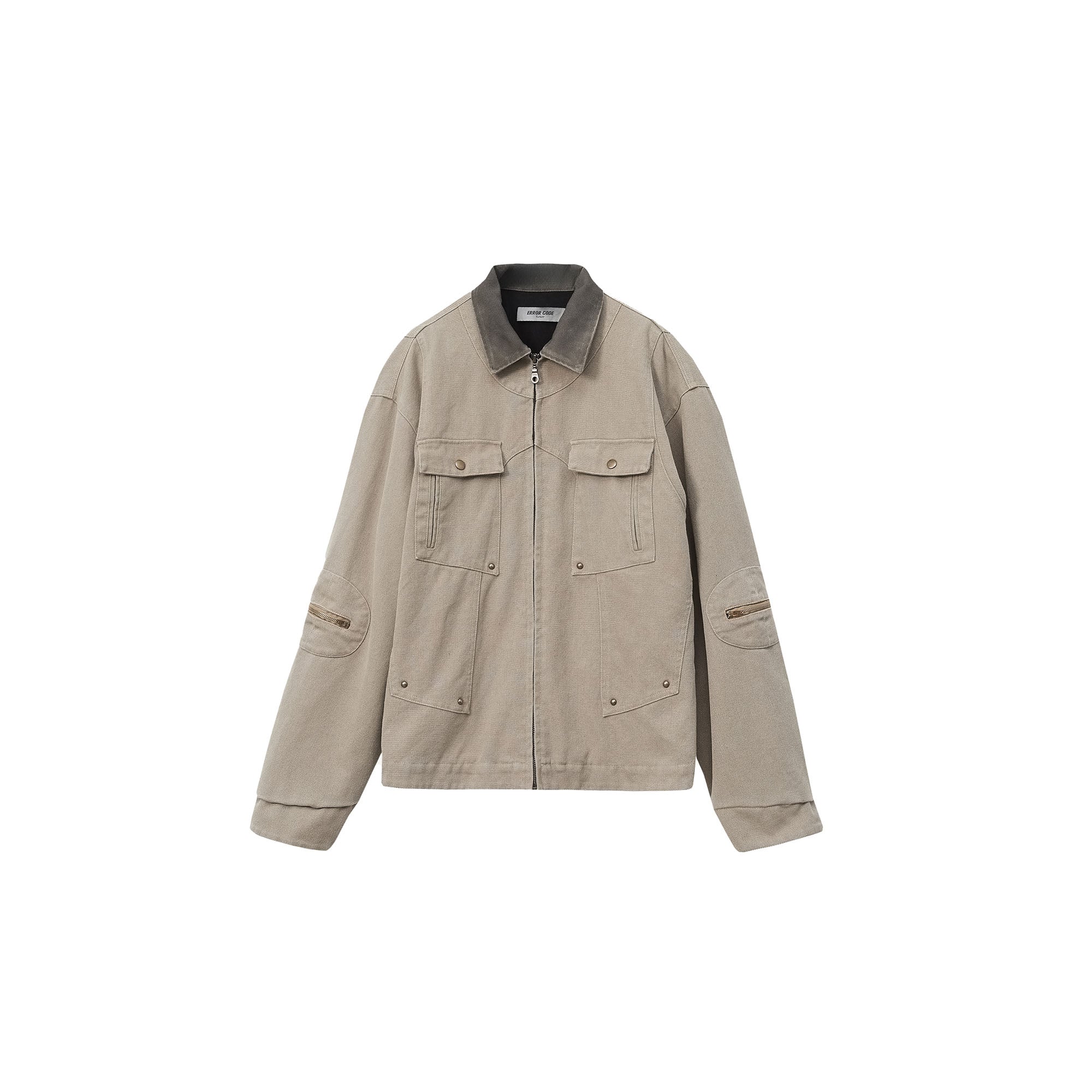 ERROR CODE ROBOT Contrast Collar Workwear Jacket