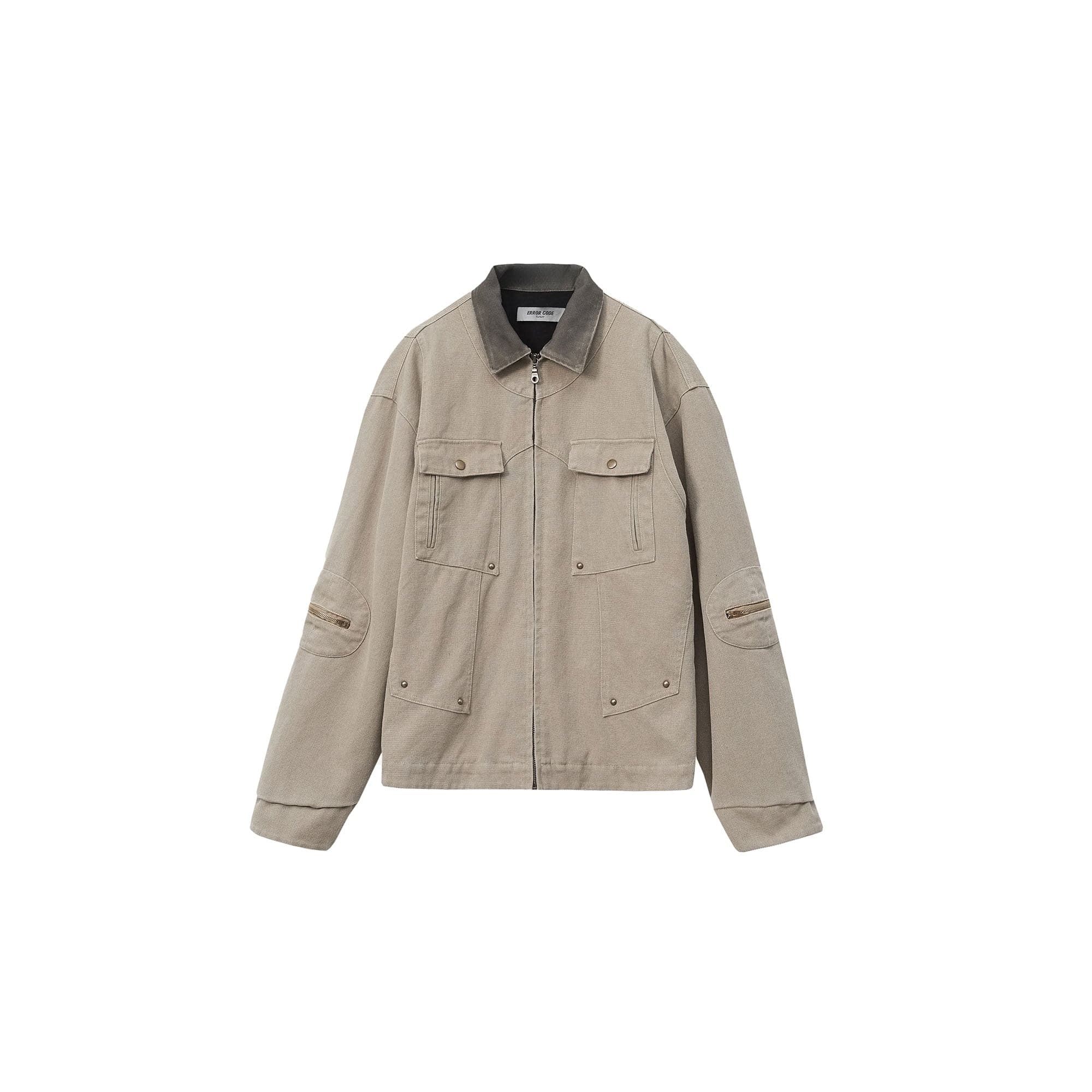 ERROR CODE ROBOT Contrast Collar Workwear Jacket