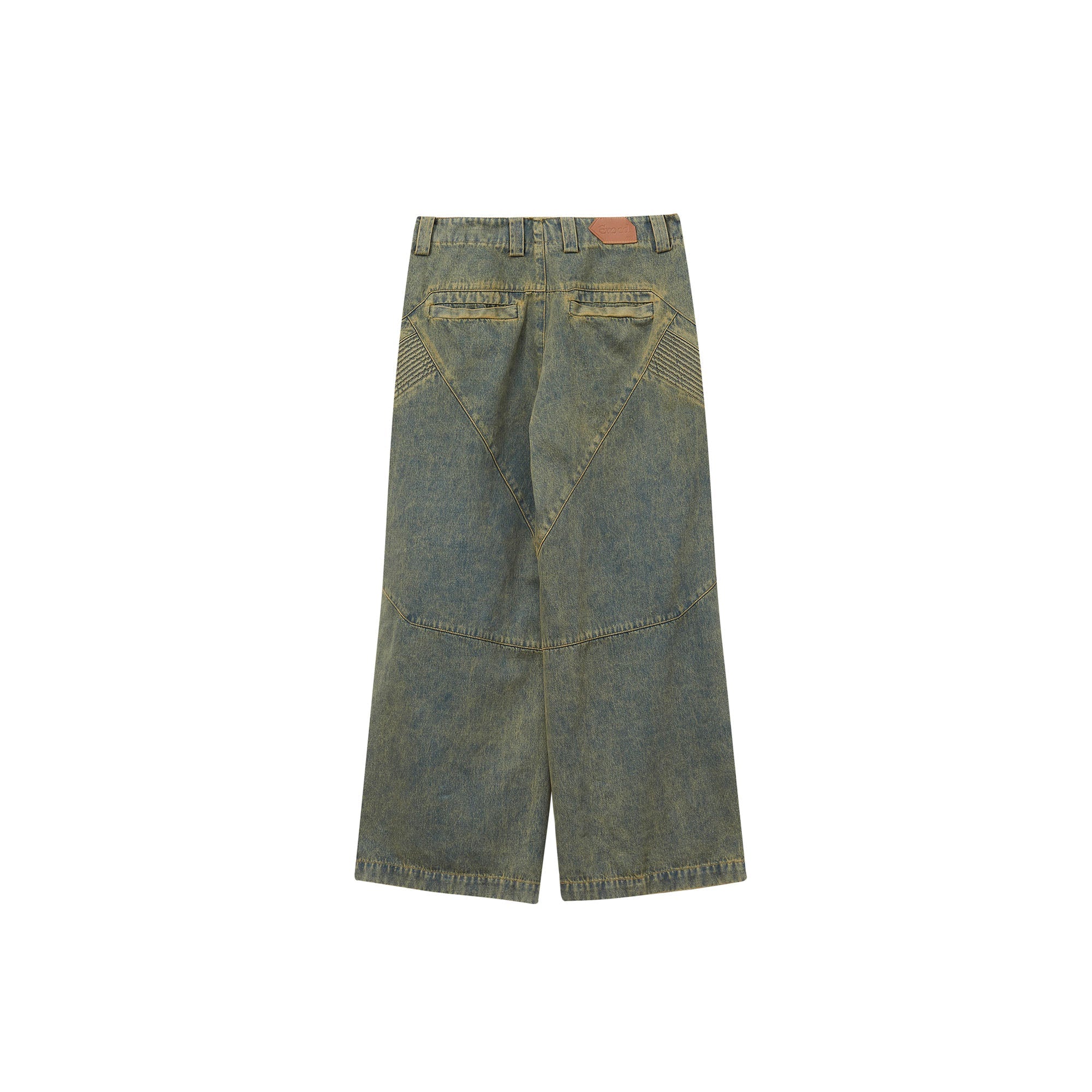 ERROR CODE ROBOT Heavy Wash Paneled Straight-Leg Jeans