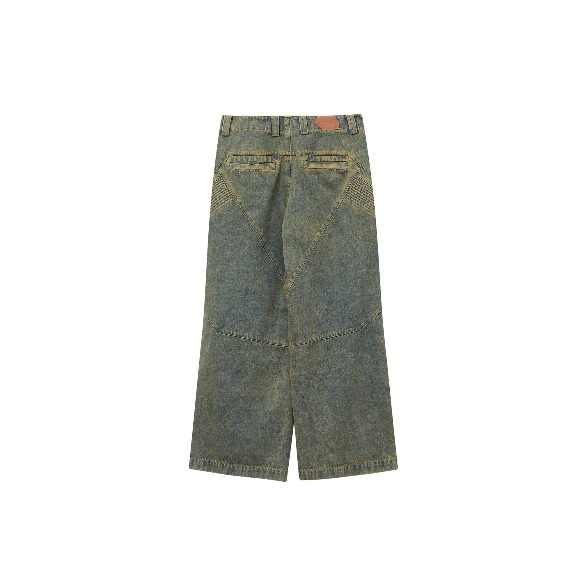 ERROR CODE ROBOT Heavy Wash Paneled Straight-Leg Jeans