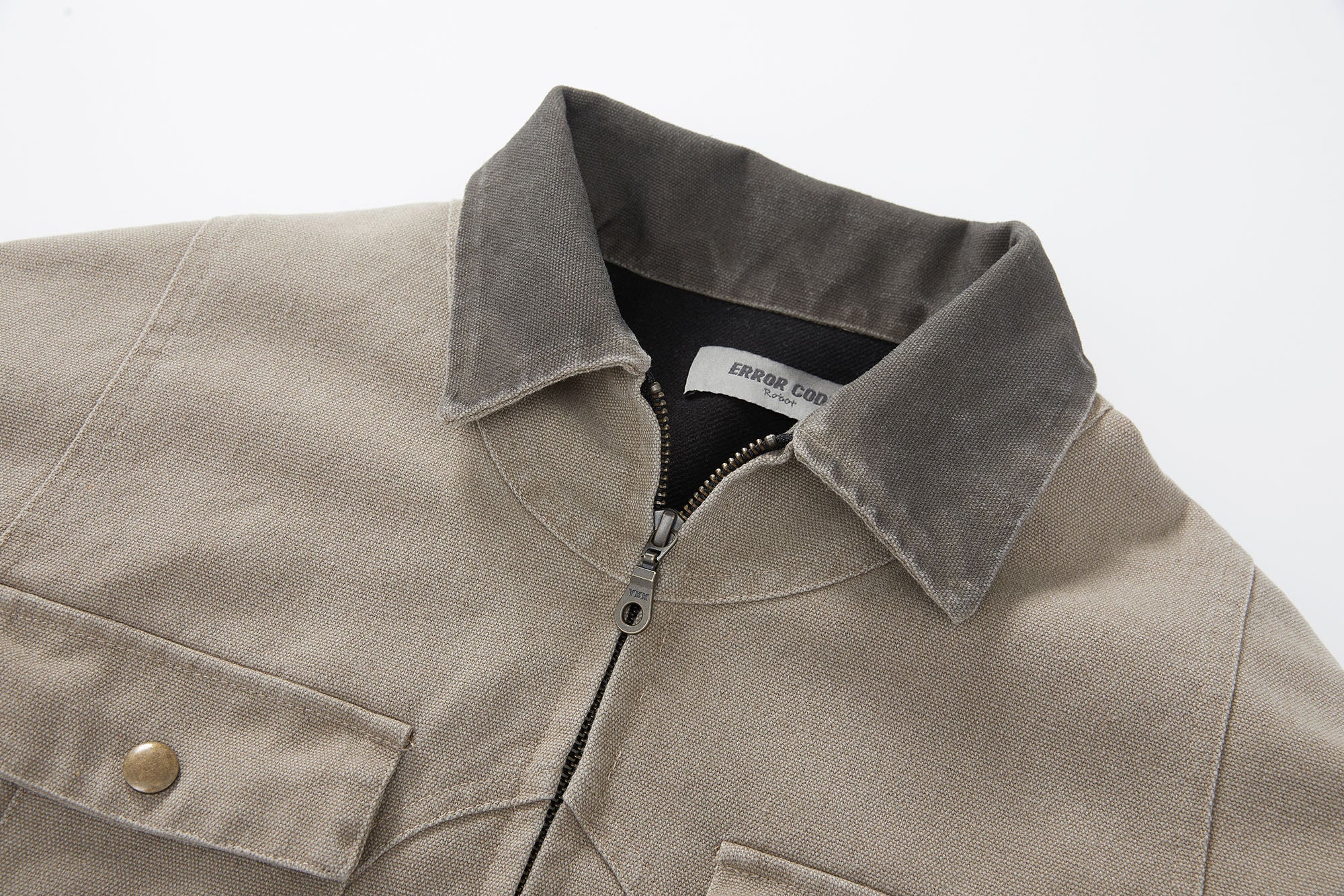 ERROR CODE ROBOT Contrast Collar Workwear Jacket