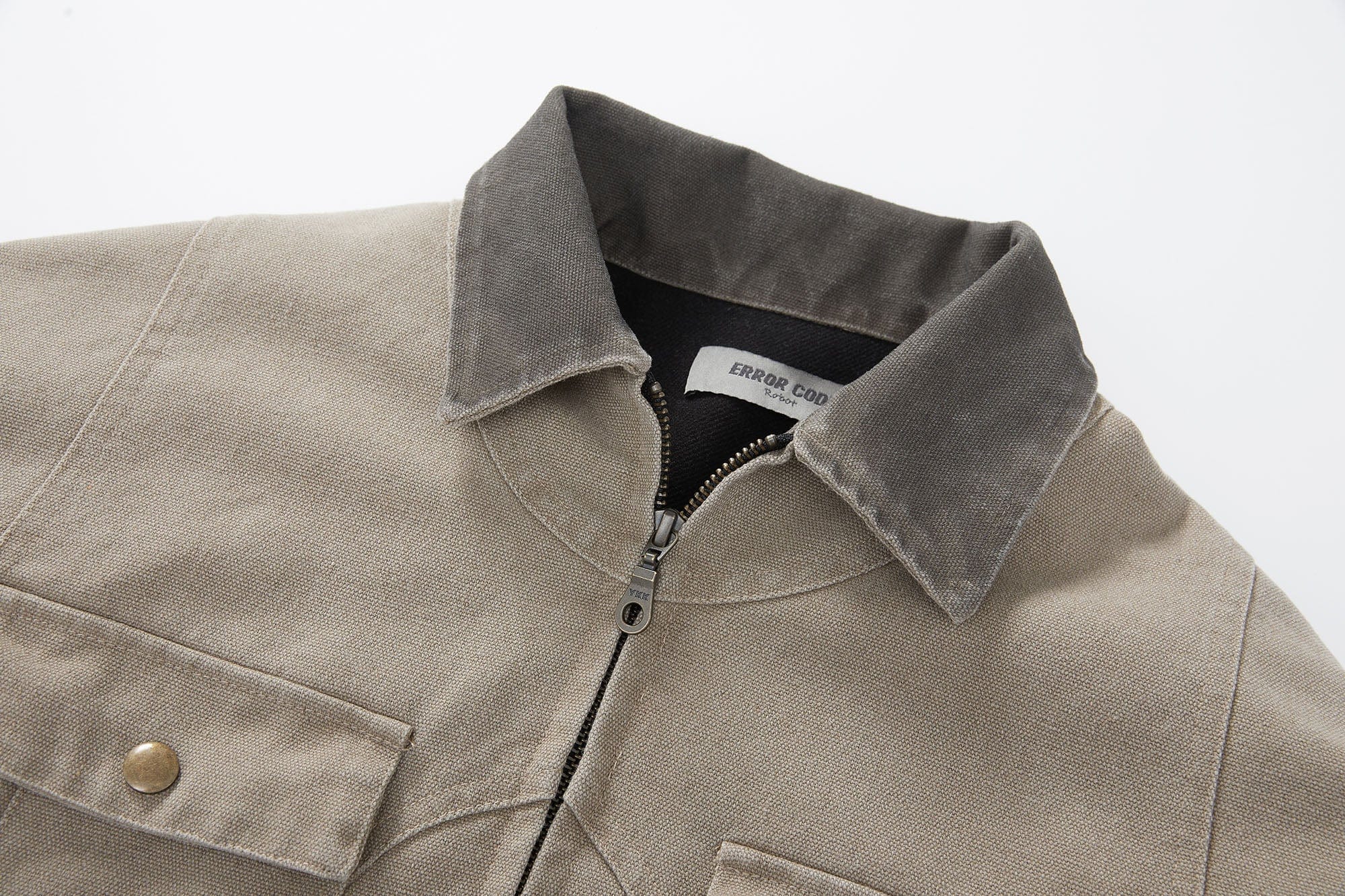ERROR CODE ROBOT Contrast Collar Workwear Jacket
