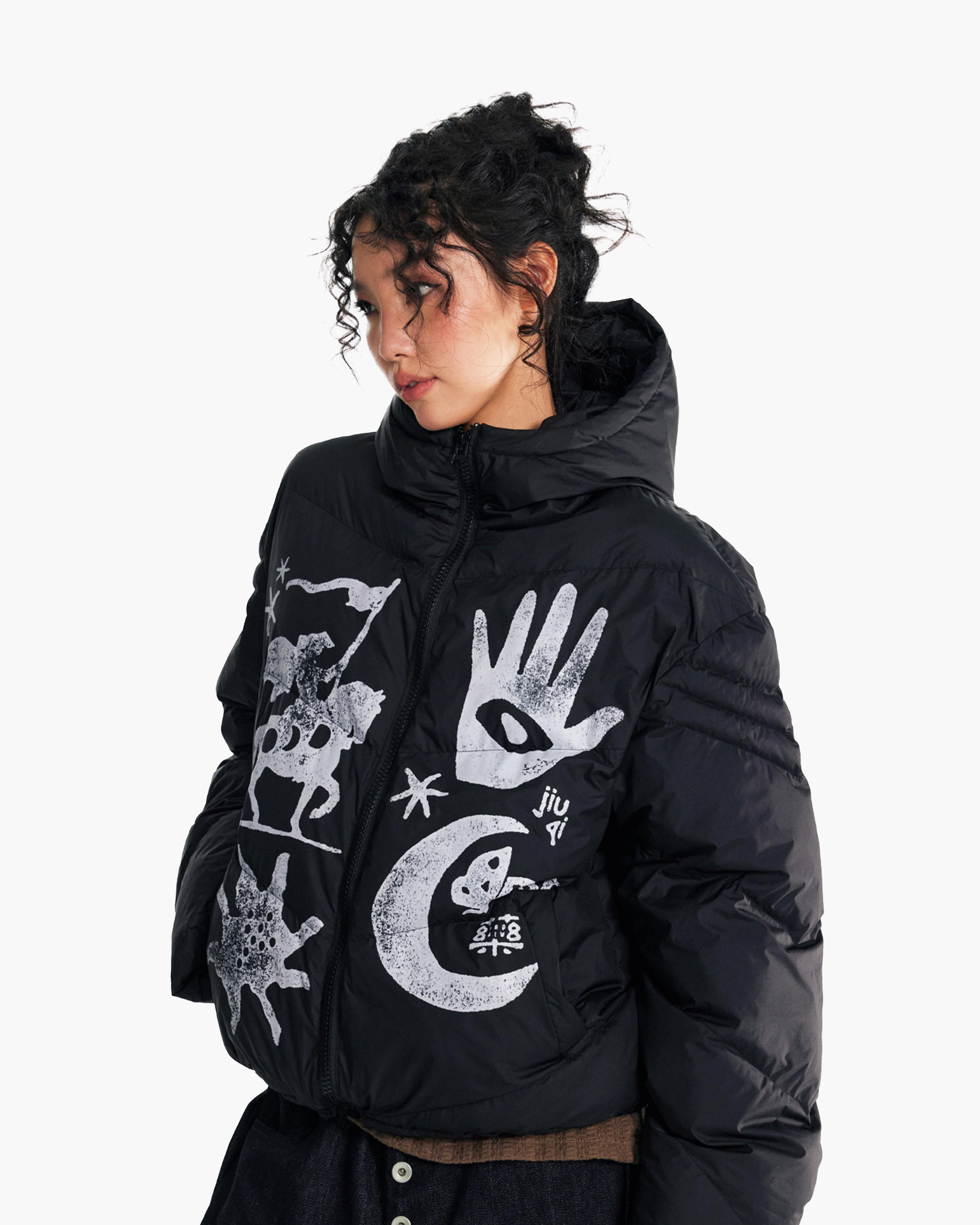 1997 POSTOFFICE Sun & Moon Knight Graphic Puffer Jacket