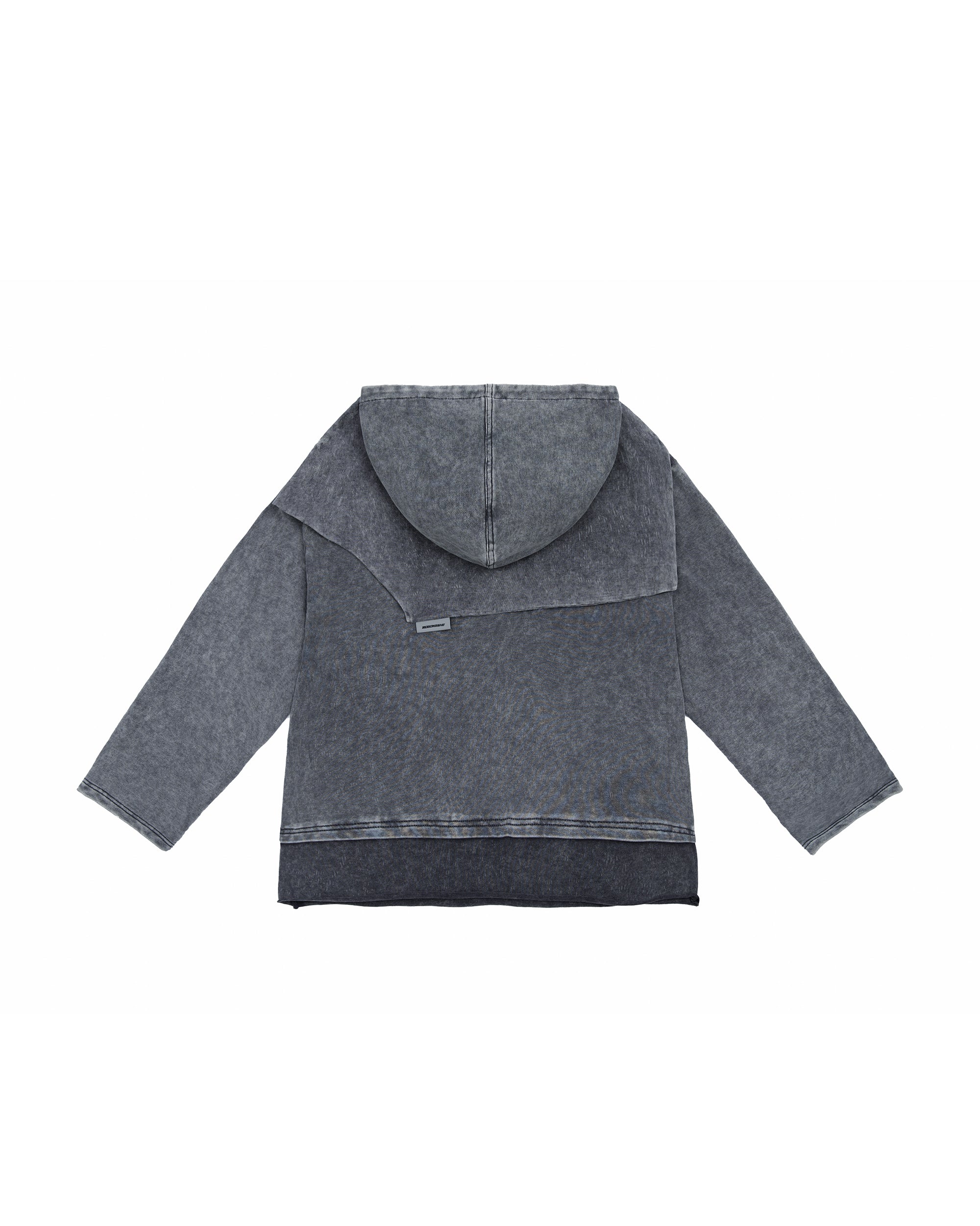 MOGONGSHE Washed Layered Shoulder-Paneled Hoodie