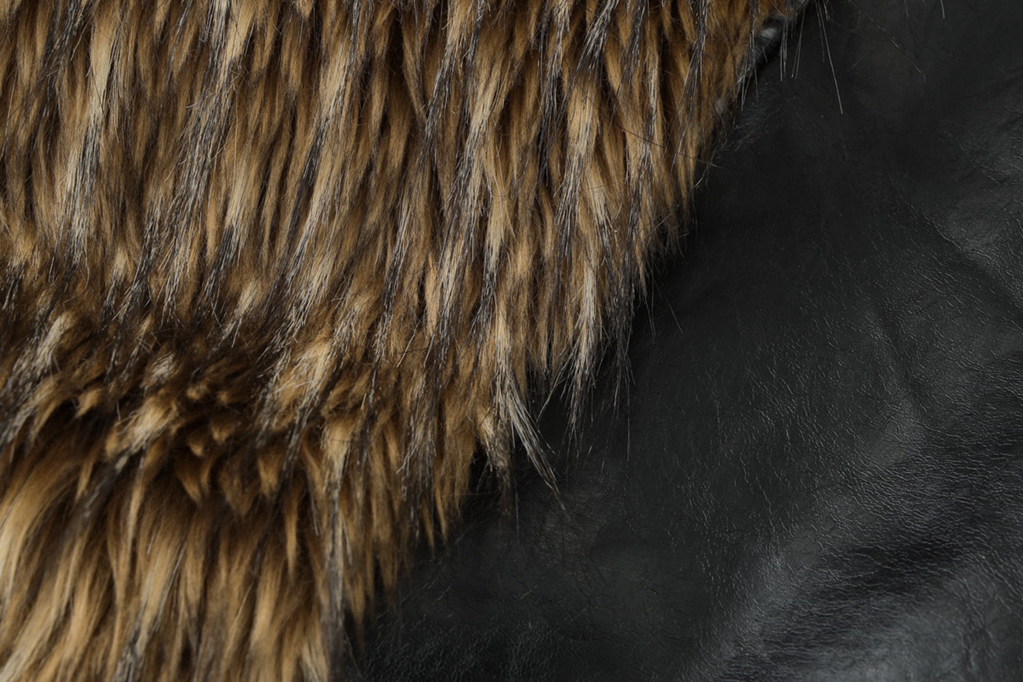 NEVER OFFEND L ANGEL Paneled Faux-Leather & Shag Fur Jacket