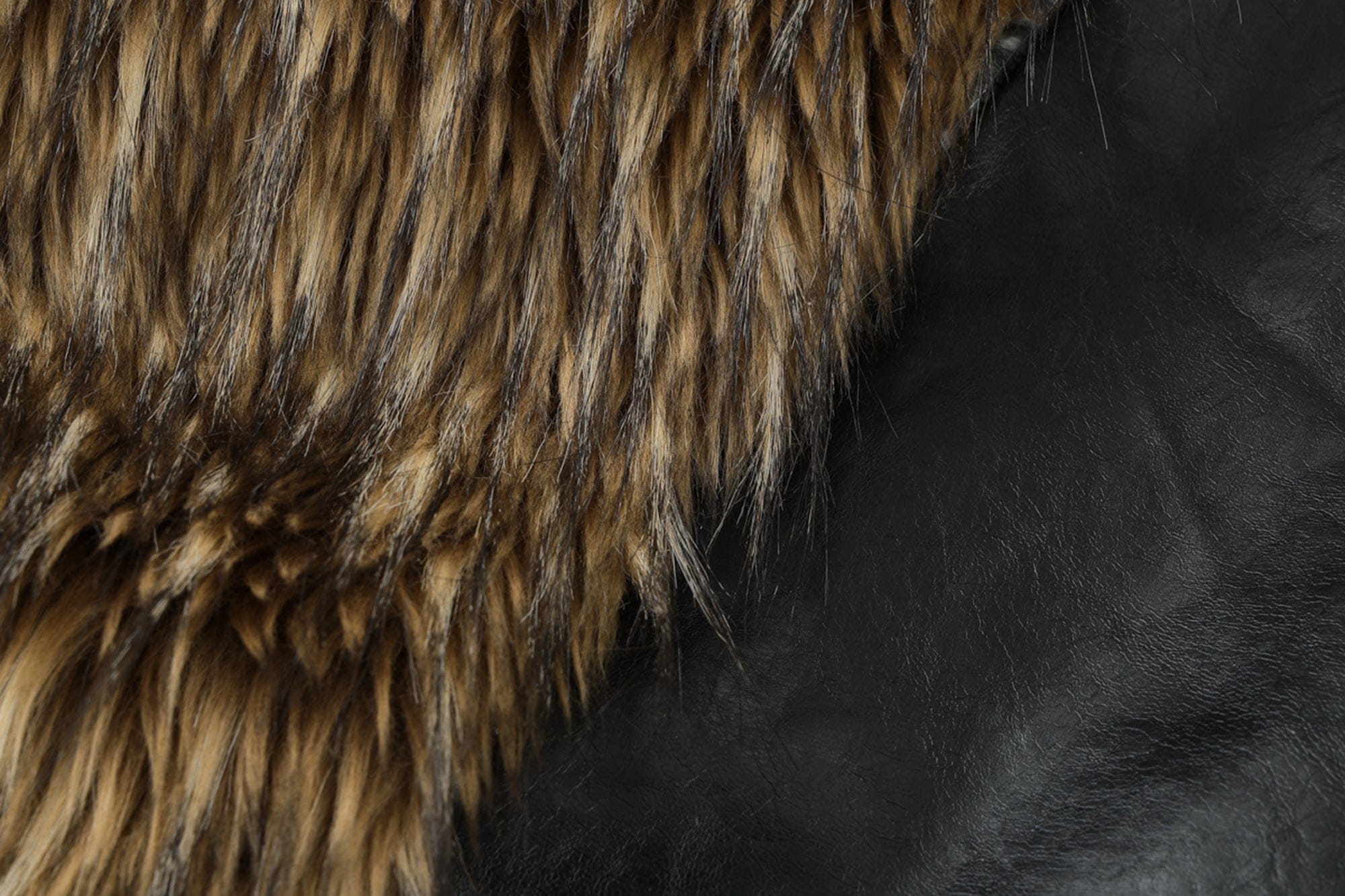 NEVER OFFEND L ANGEL Paneled Faux-Leather & Shag Fur Jacket