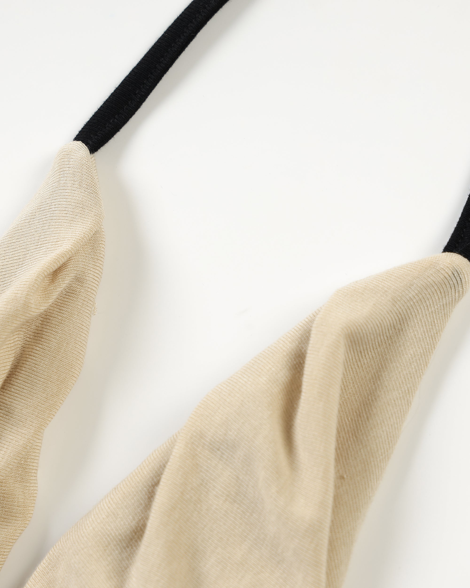 NEVER OFFEND L ANGEL Cowl-Neck Nude Knit Halter Top
