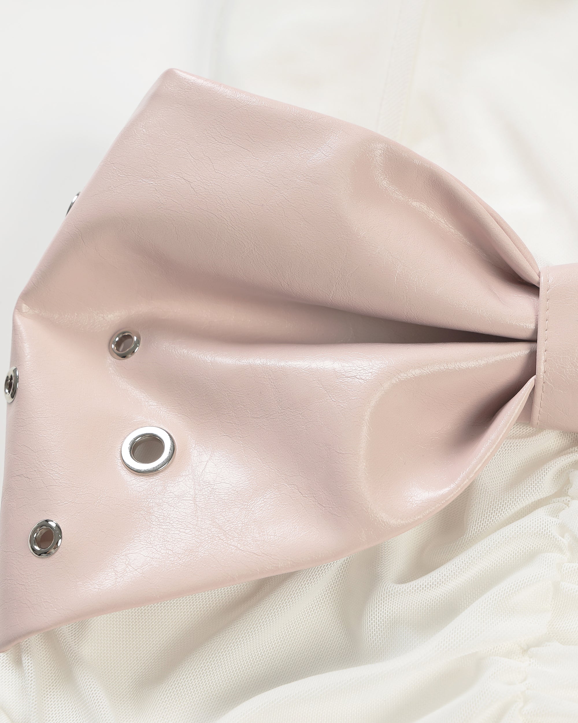 NEVER OFFEND L ANGEL Boned Lace Halter Bow Mini Dress