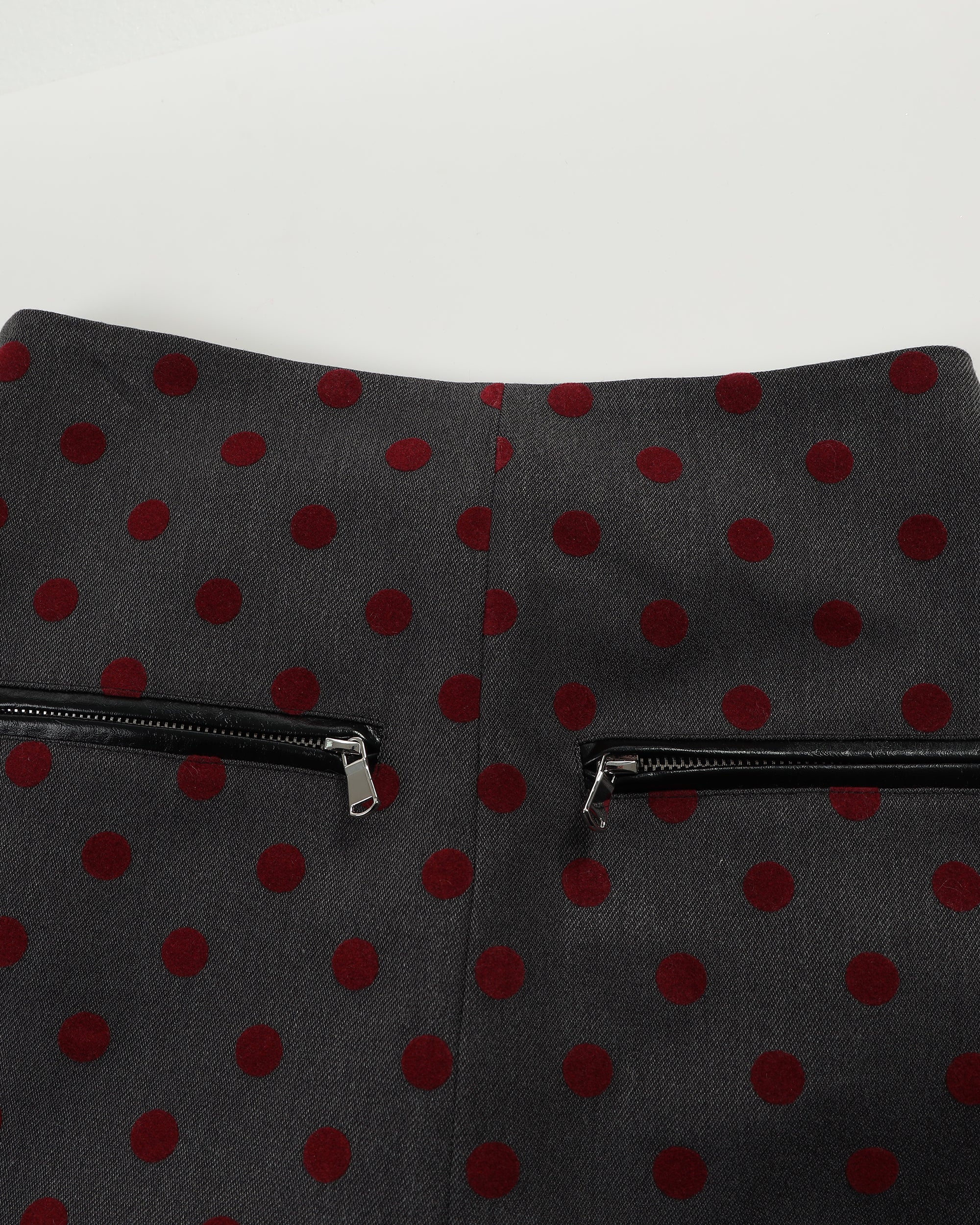 NEVER OFFEND L ANGEL Polka Dot Bodycon Mini Skirt
