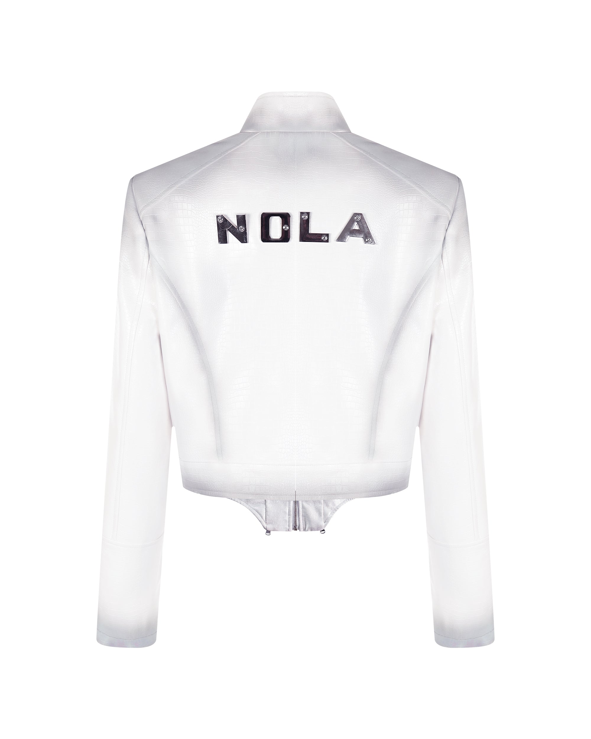 NEVER OFFEND L ANGEL Fog Ombre Cropped Moto Jacket