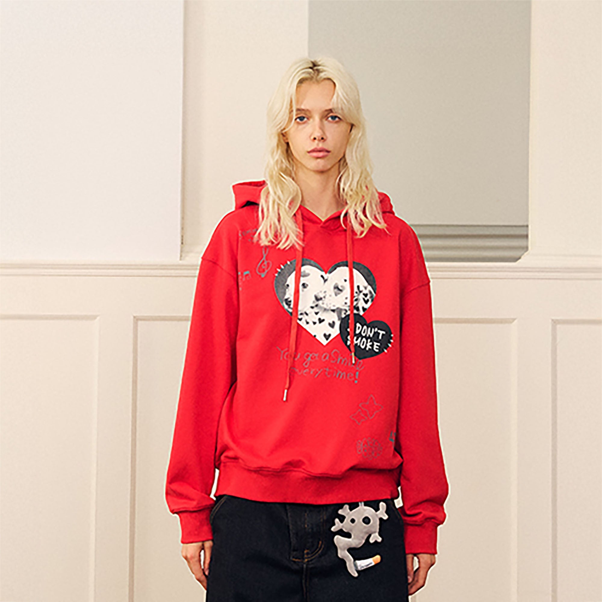 DONSMOKE Puppy Heart Doodle Hoodie