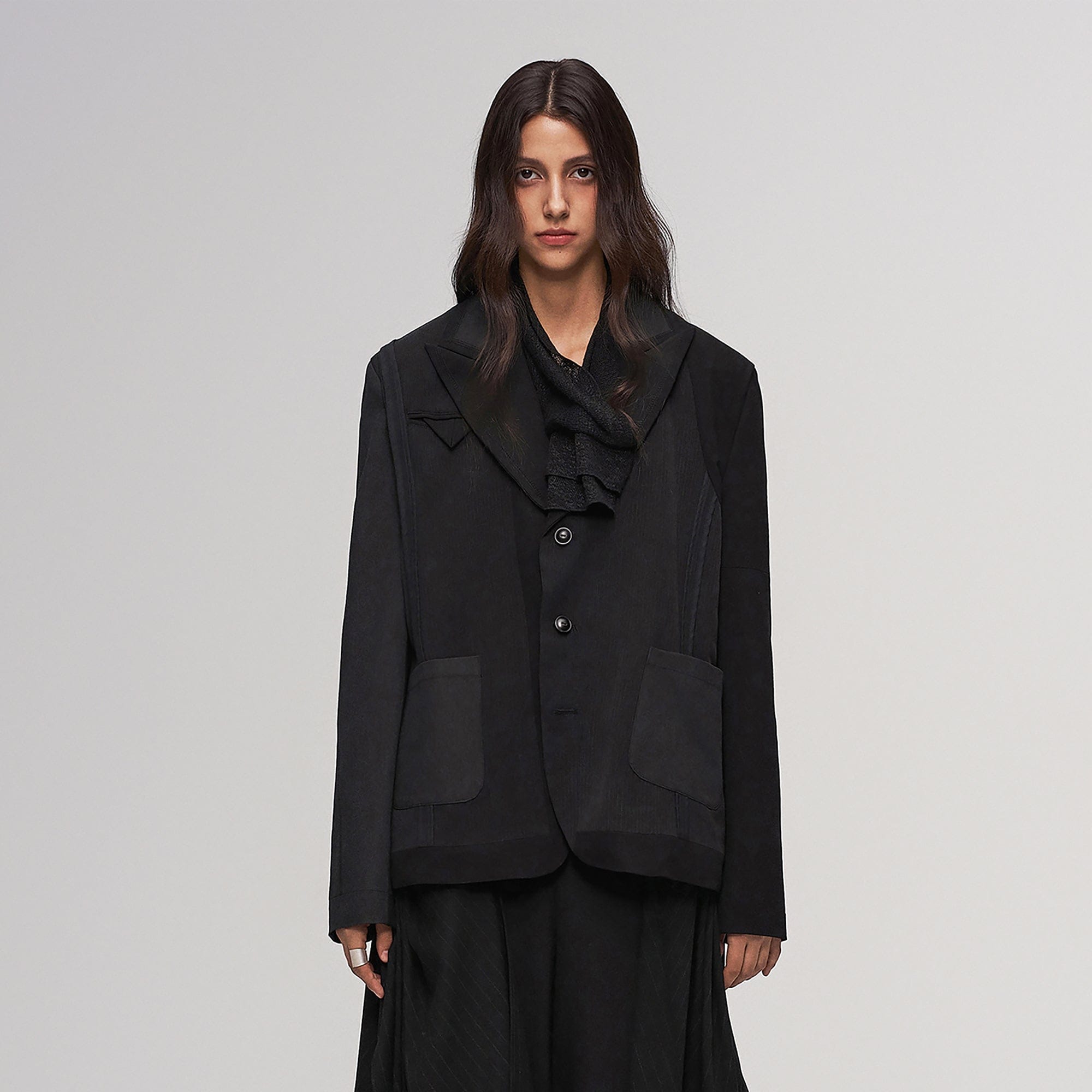 ILNya Nieternite Nifutur Deconstructed Detachable Plaid Blazer