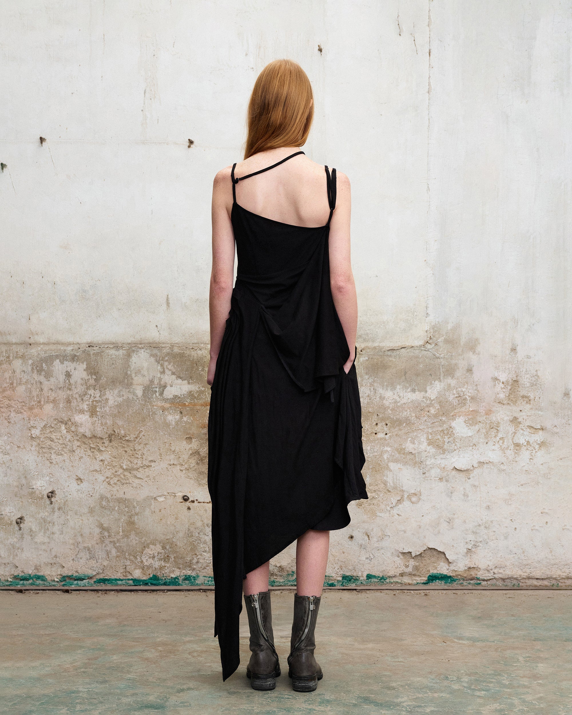 ILNya Nieternite Nifutur Layered Asymmetrical Skort Black