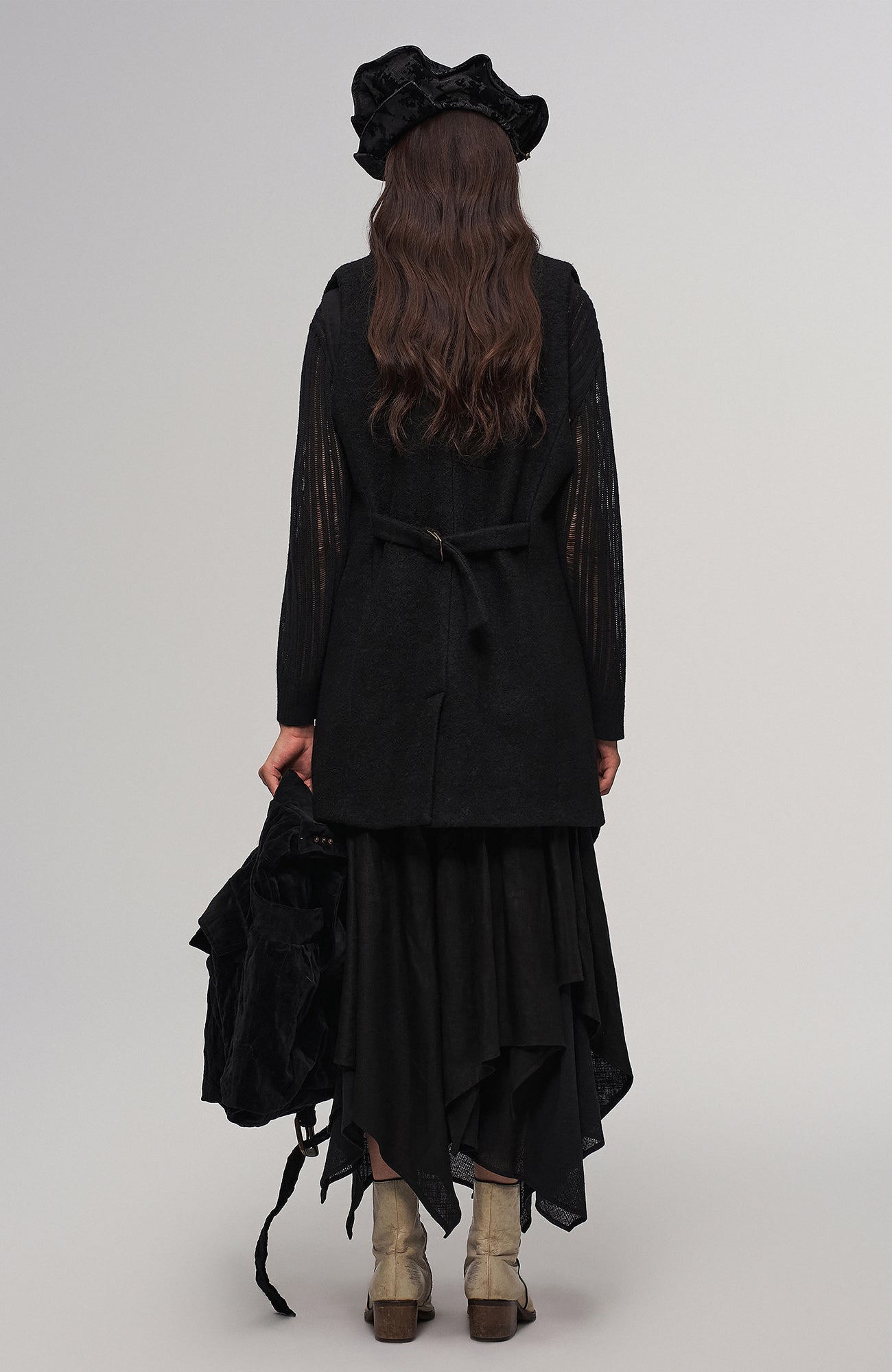 ILNya Nieternite Nifutur Oversized Linen Horsehide-Strap Messenger Bag