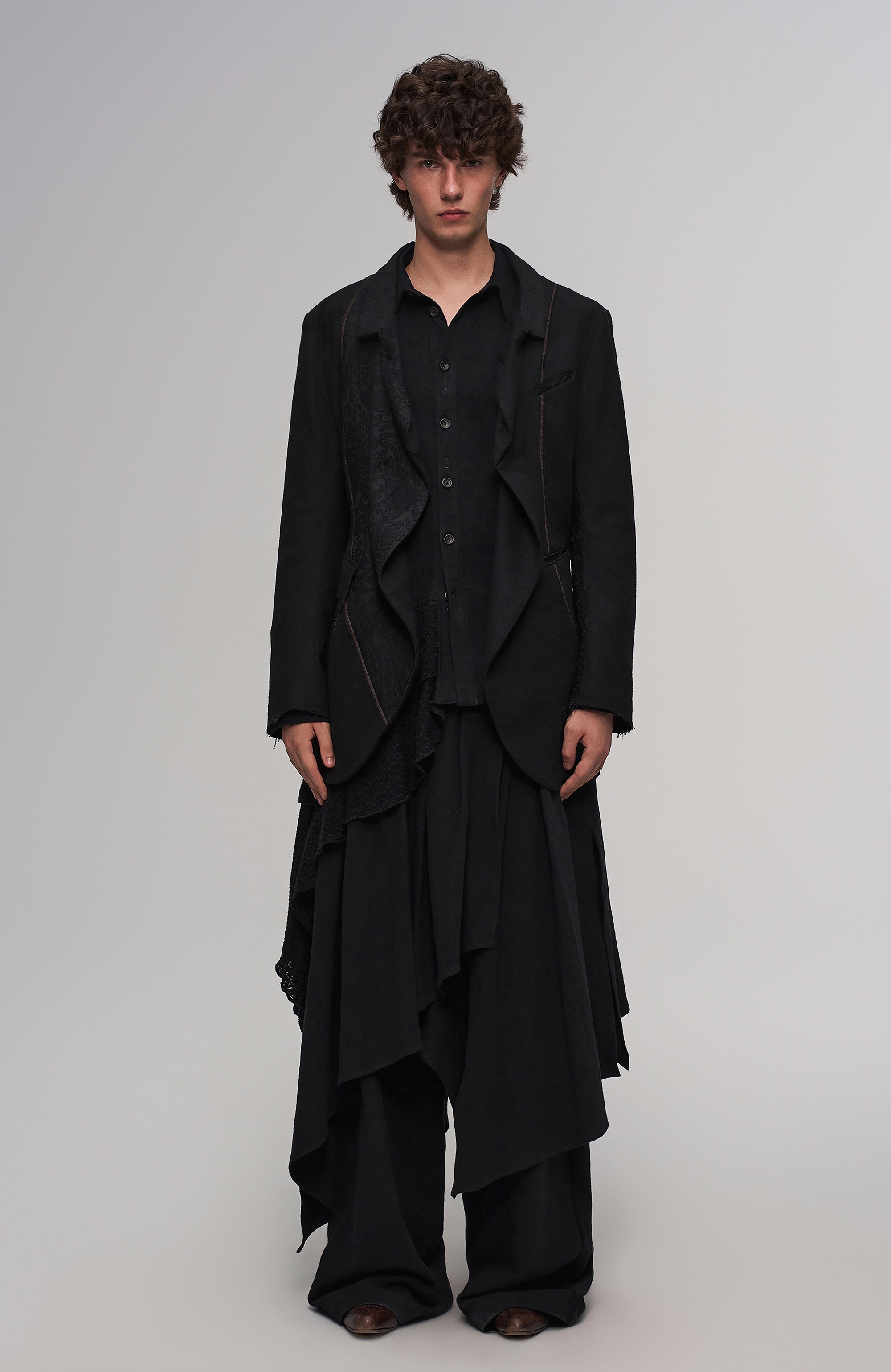 ILNya Nieternite Nifutur Crinkled Flap Cotton-Linen Blend Skort