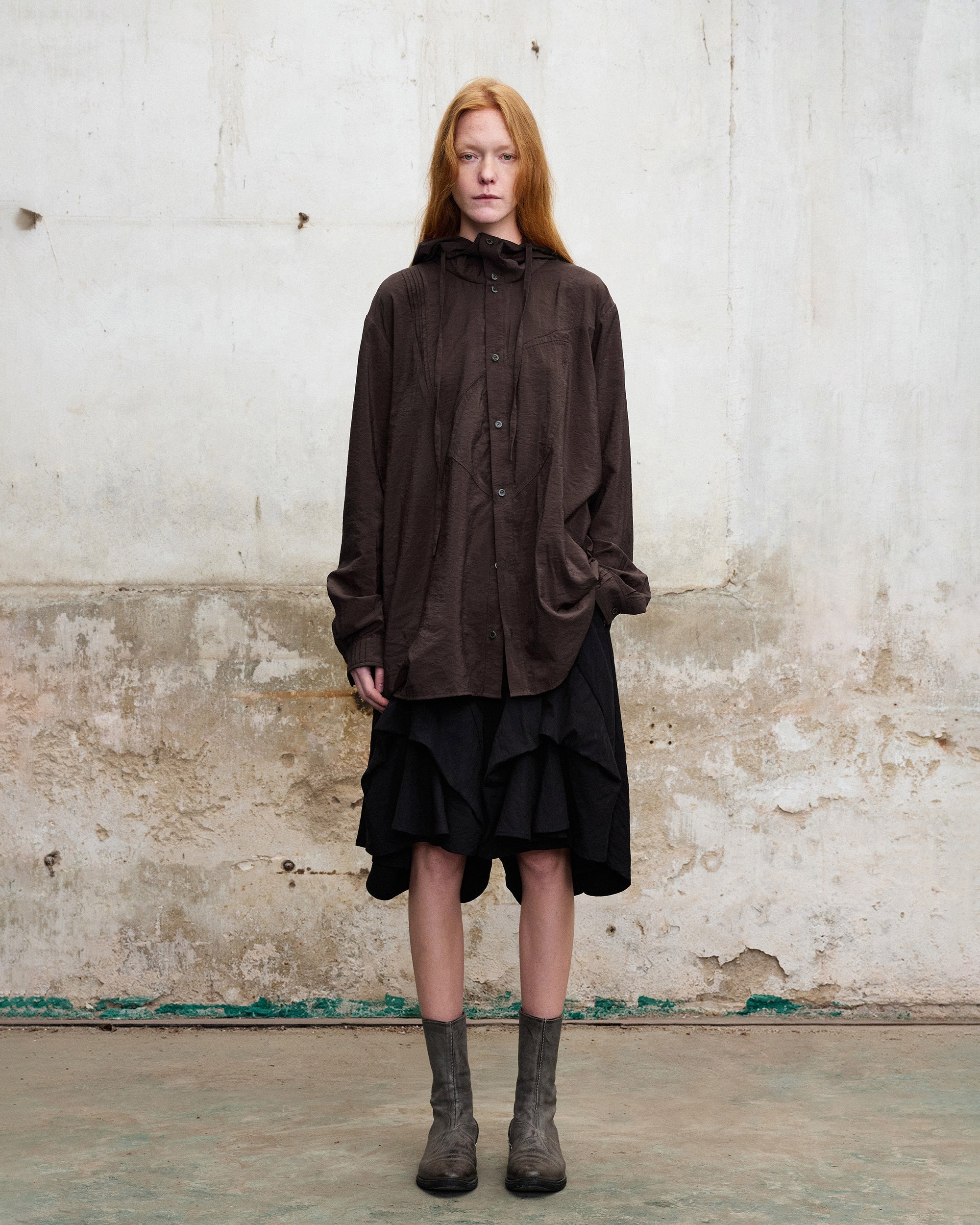 ILNya Nieternite Nifutur Layered Asymmetrical Skort Black
