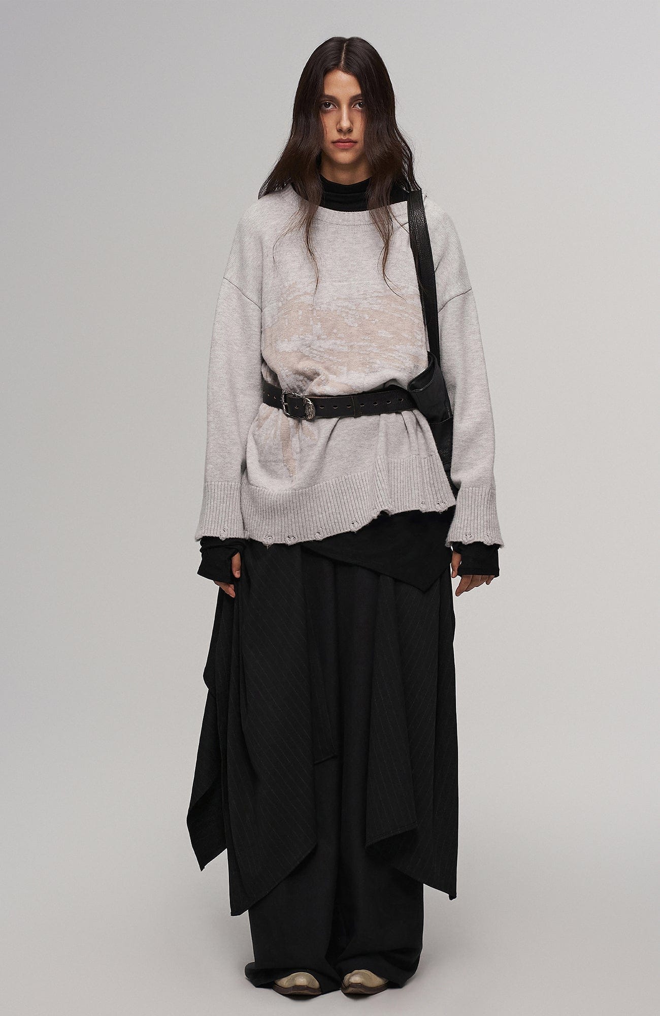 ILNya Nieternite Nifutur Lace-Cord Panel Washed Horsehide Tote