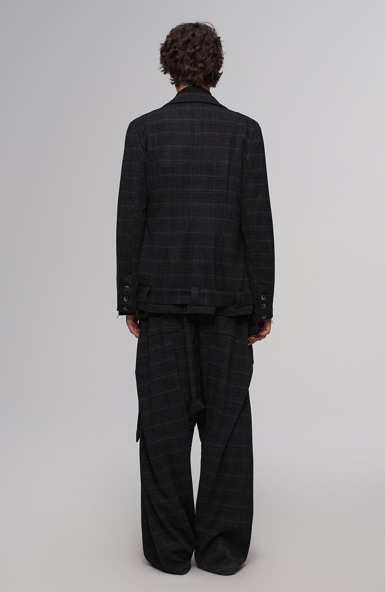 ILNya Nieternite Nifutur Deconstructed Plaid Drop-Crotch Pants