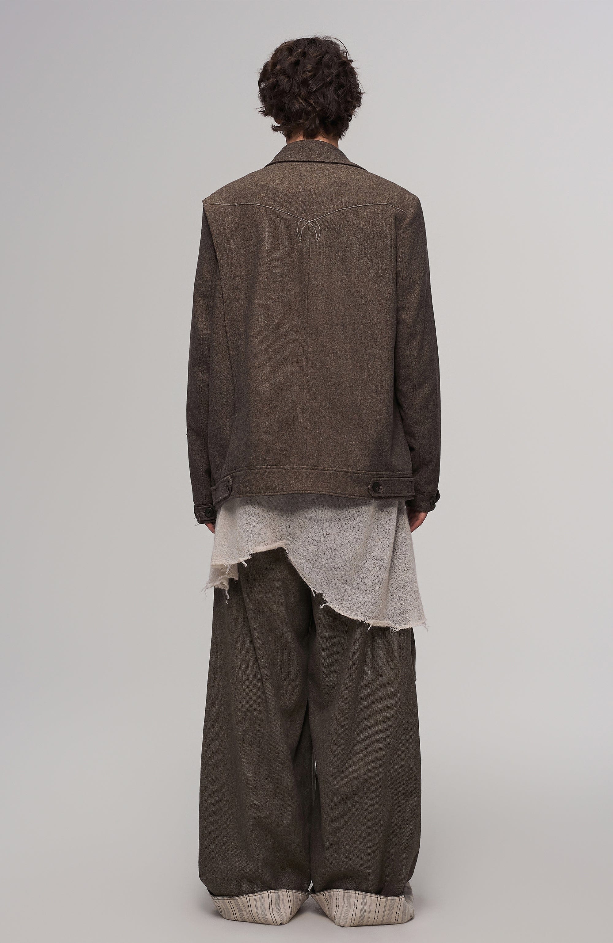 ILNya Nieternite Nifutur Striped Lining Oversized Wool-Blend Trousers