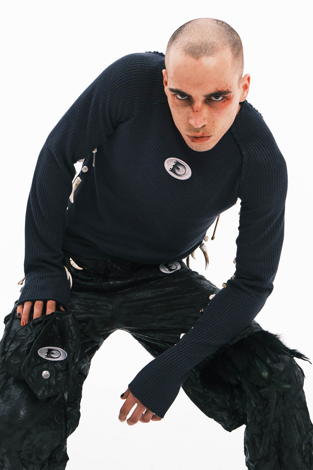 EMBRYO Armpit Bone Knitted Long-Sleeve T-Shirt, premium urban and streetwear designers apparel on PROJECTISR.com, EMBRYO