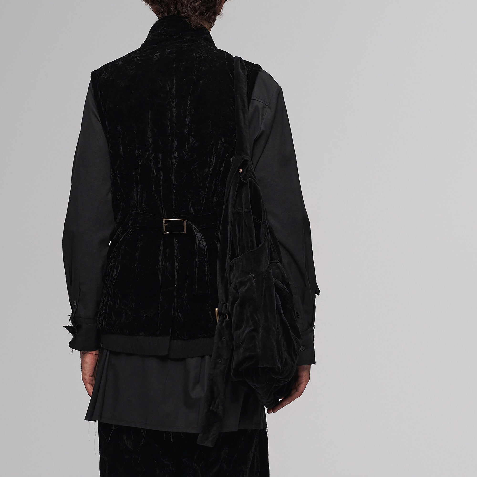 ILNya Nieternite Nifutur Oversized Linen Horsehide-Strap Messenger Bag