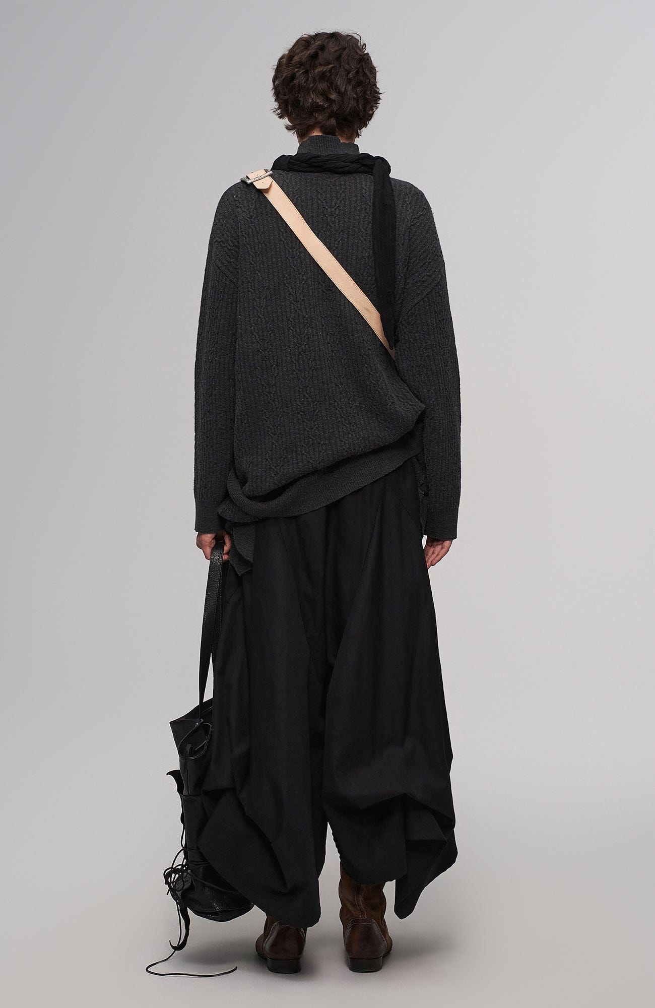 ILNya Nieternite Nifutur Lace-Cord Panel Washed Horsehide Tote