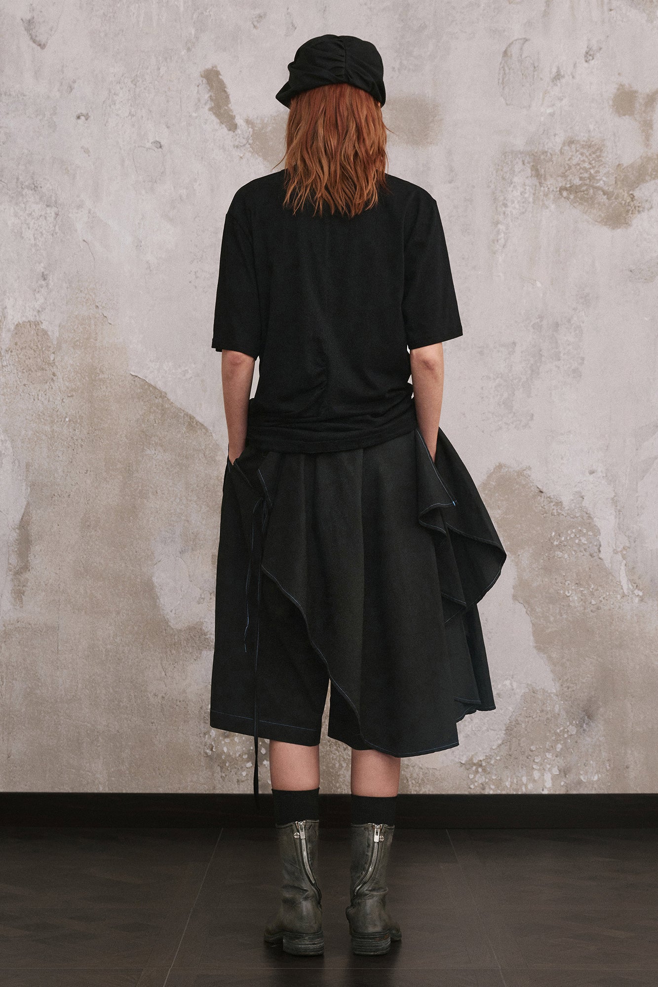 ILNya Nieternite Nifutur Asymmetrical Convertible Draped Shorts
