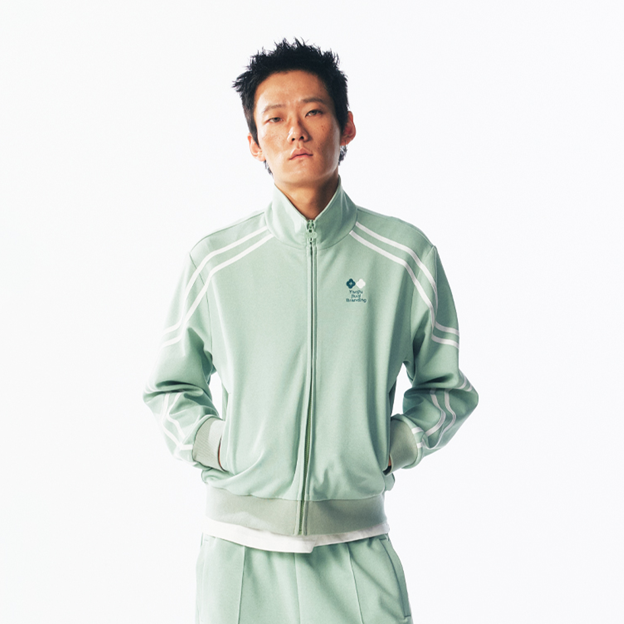 1997 POSTOFFICE Contrast Curved-Stripe Quick-Dry Track Jacket