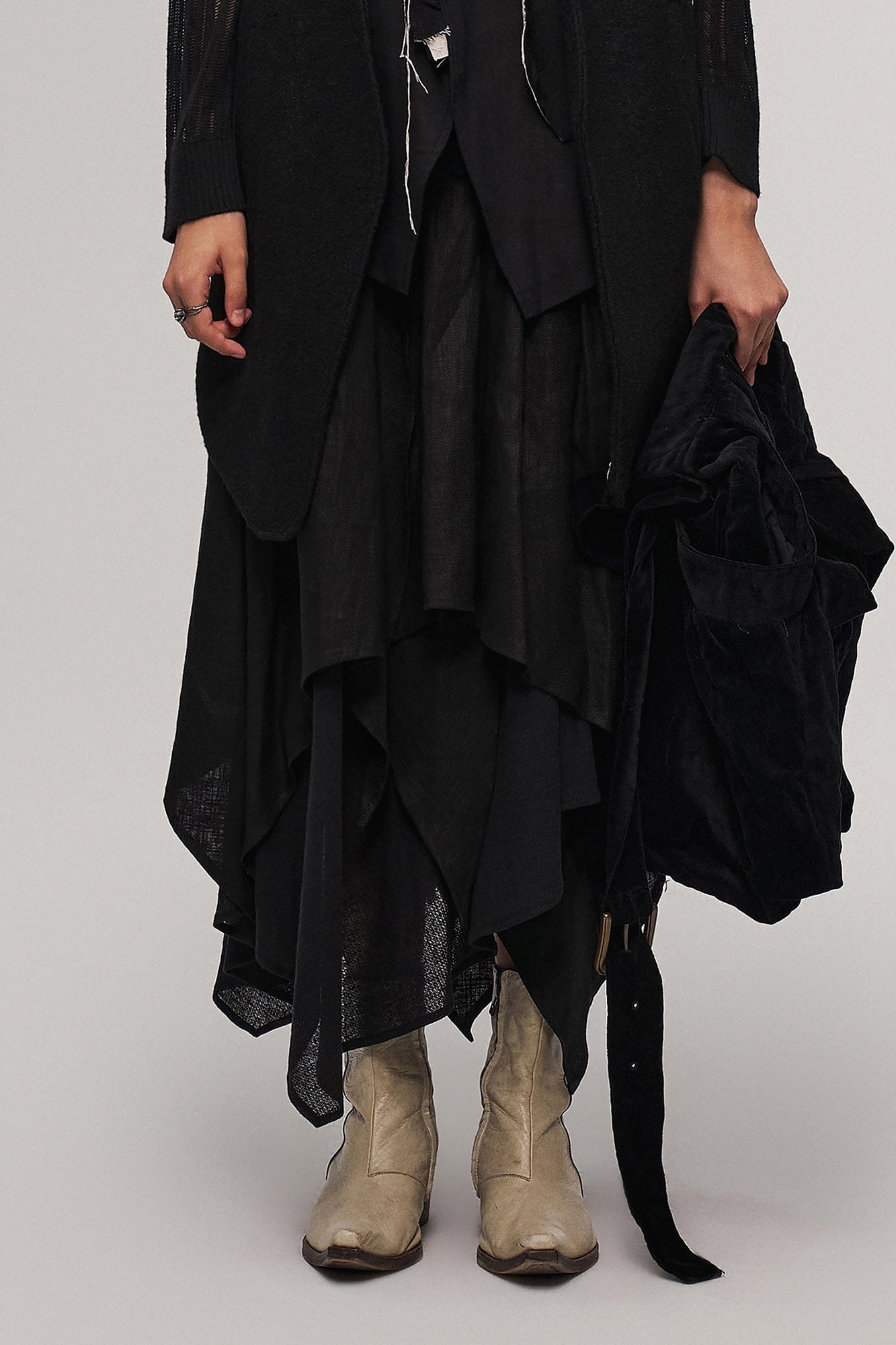 ILNya Nieternite Nifutur Asym Pleated Sheer Layered Skirt