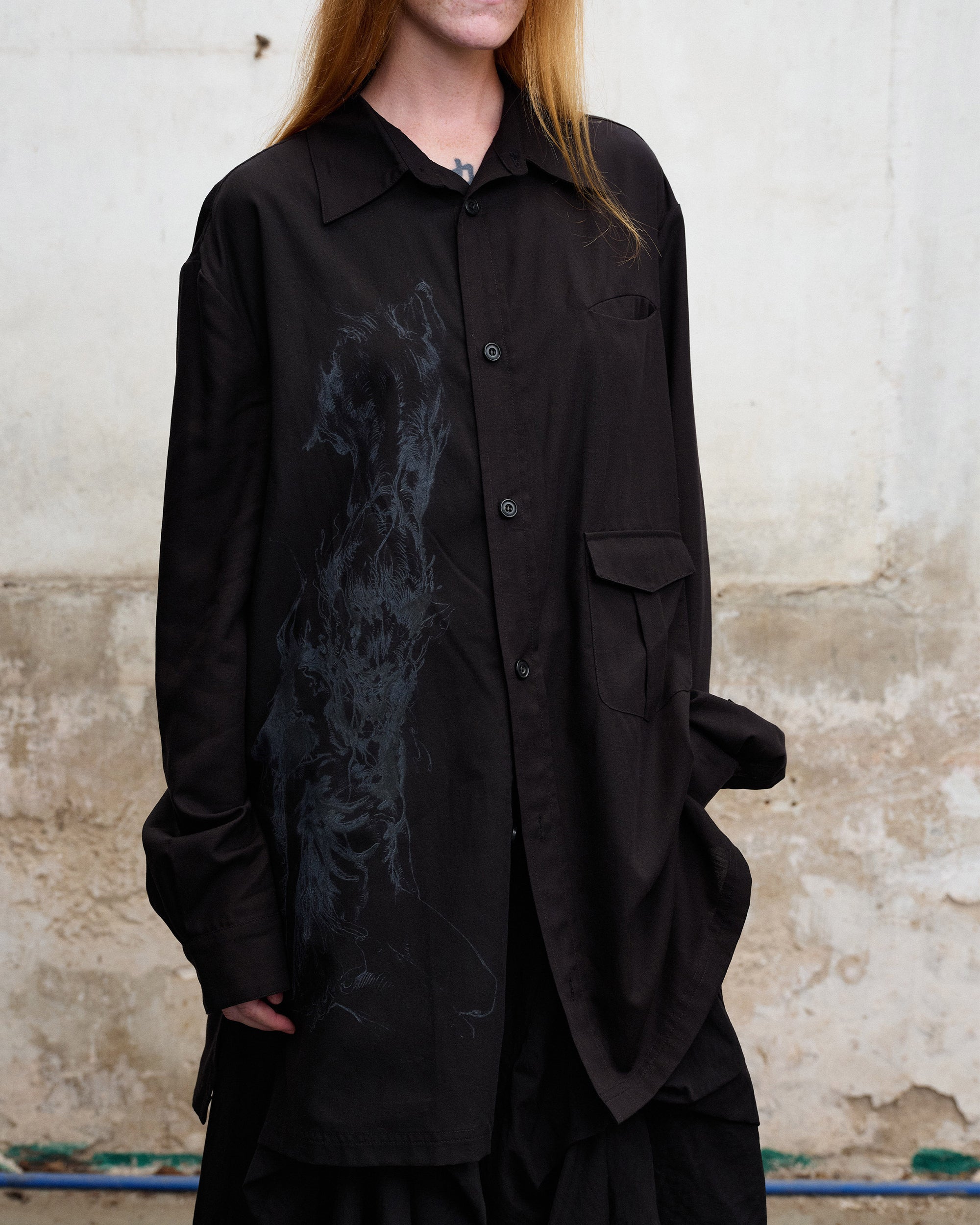 ILNya Nieternite Nifutur Layered Asymmetrical Skort Black