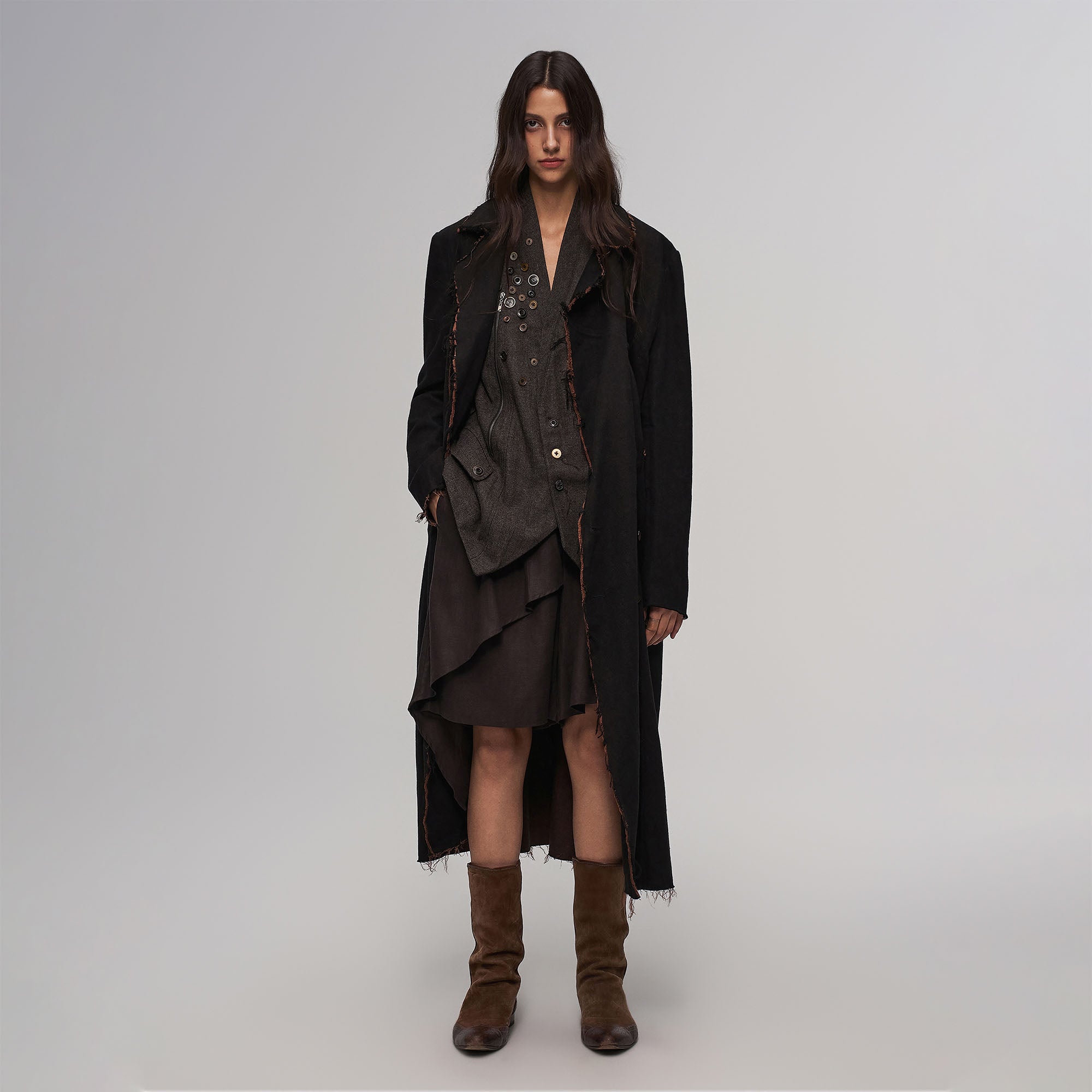 ILNya Nieternite Nifutur Raw-Edge Wool-Blend Longline Coat