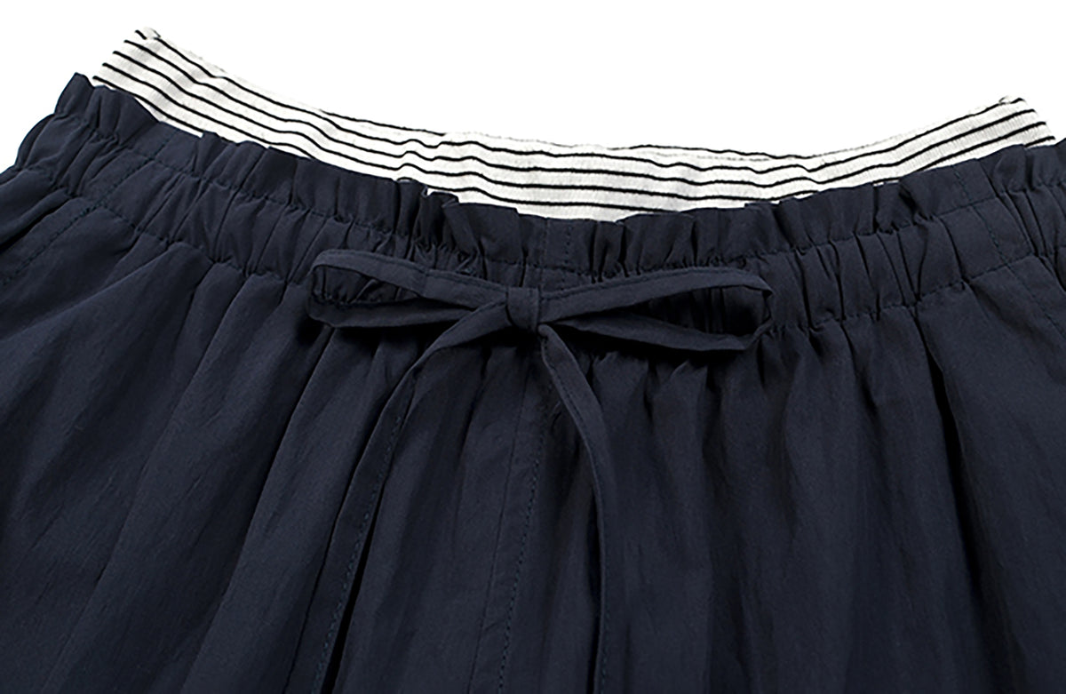 COSTUSTOOT Striped Spliced Wide-Leg Parachute Pants