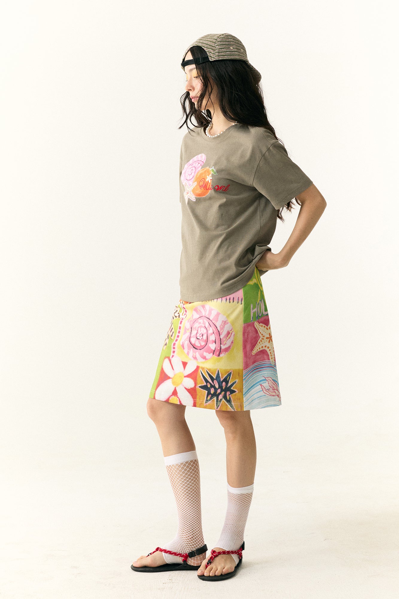 WII WIL Full-Print Tropical Collage Skirt