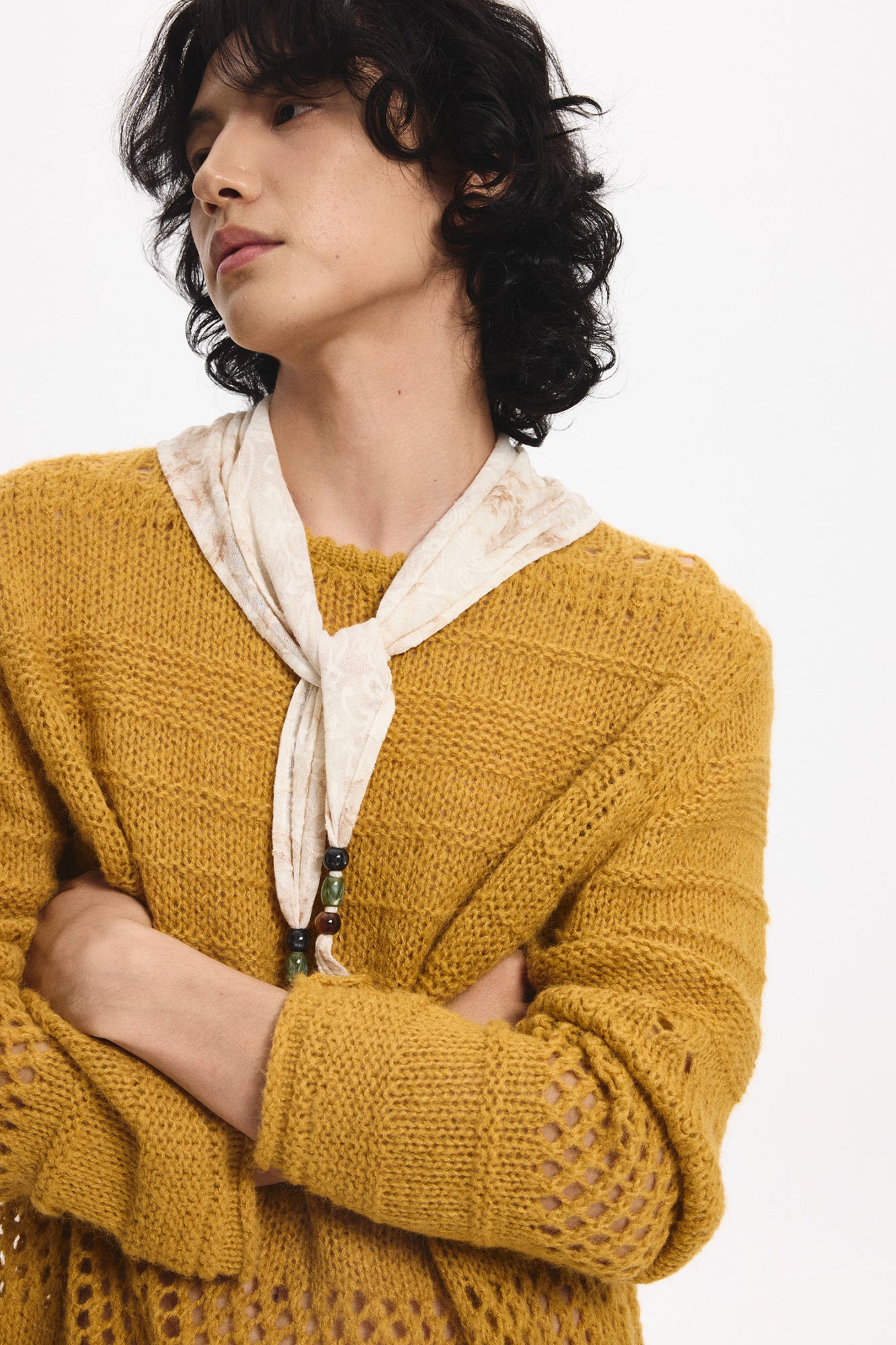 LEONSENSE Mohair-Blend Open-Knit Oversized Sweater